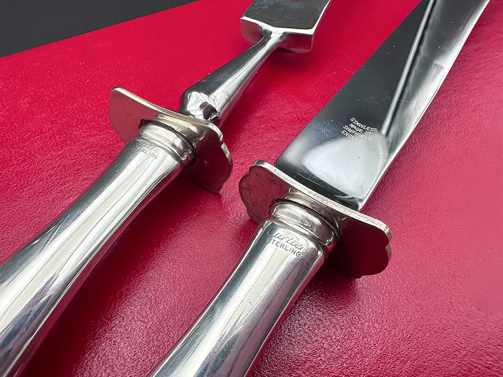 Antikes+Silber+Tranchierset+169+Gramm,+signiert+'Sterling+Cartier'+&+'Sheffield',+Cartier+Box - image 4