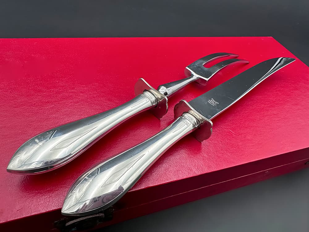 Antikes+Silber+Tranchierset+169+Gramm,+signiert+'Sterling+Cartier'+&+'Sheffield',+Cartier+Box - image 5
