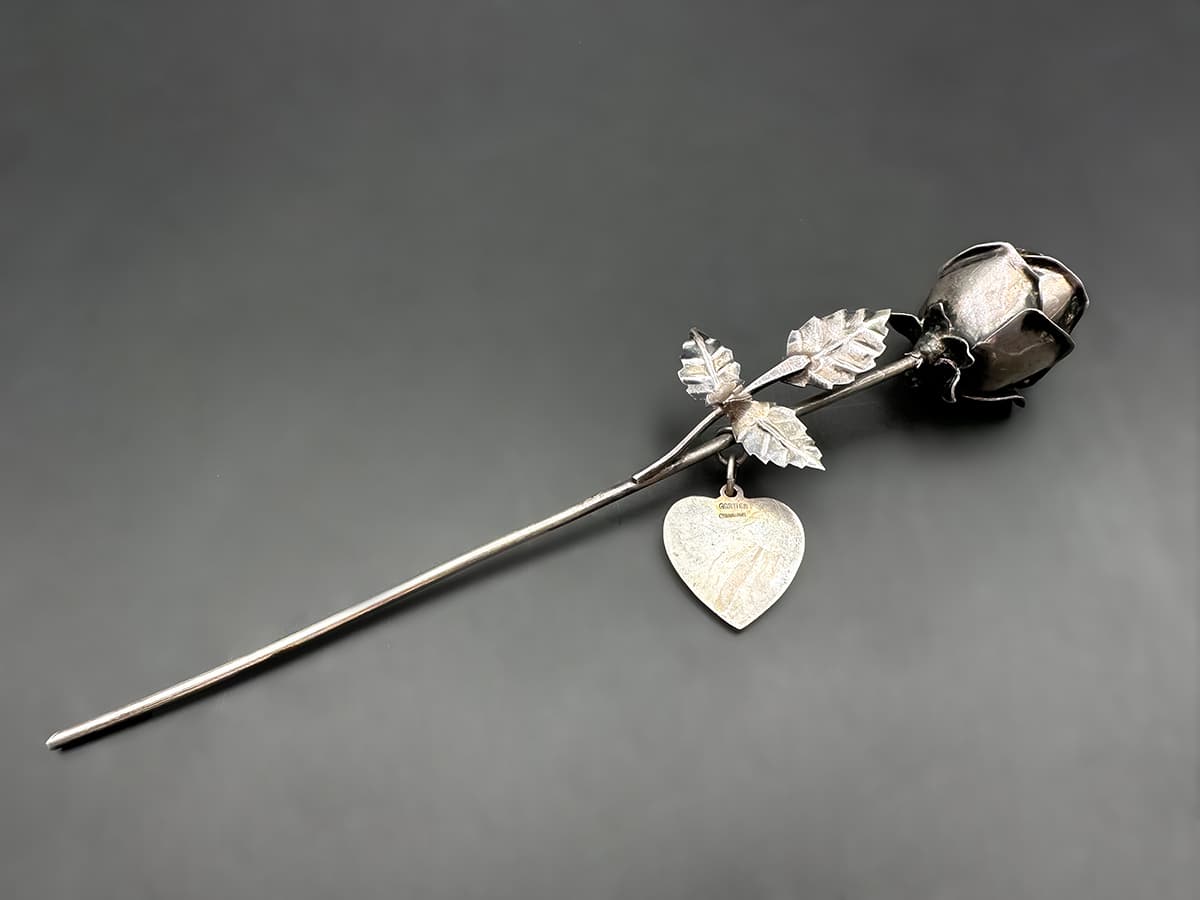 Cartier+Rosen+Nadel+Brosche+925+Sterling+Silber - image 5
