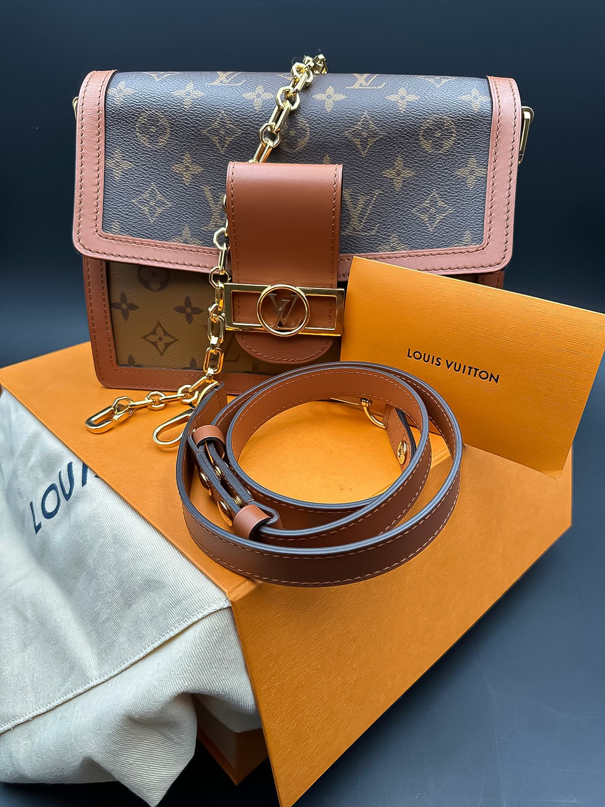 LOUIS+VUITTON+Dauphine+MM+–+Original+Handtasche+inkl.+Umkarton+&+Samtbeutel