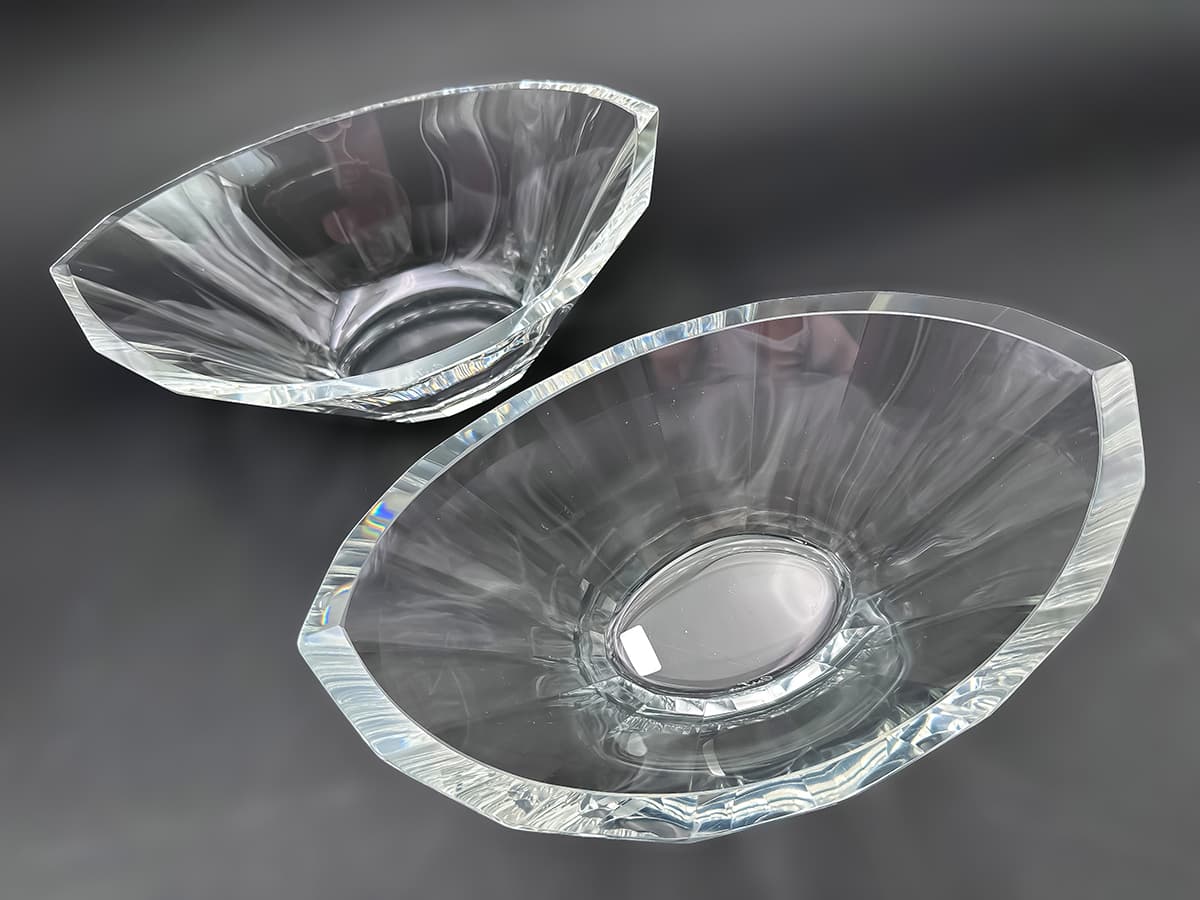 Cartier+2+Crystal+Obst+Gemüse+Schalen,+signiert