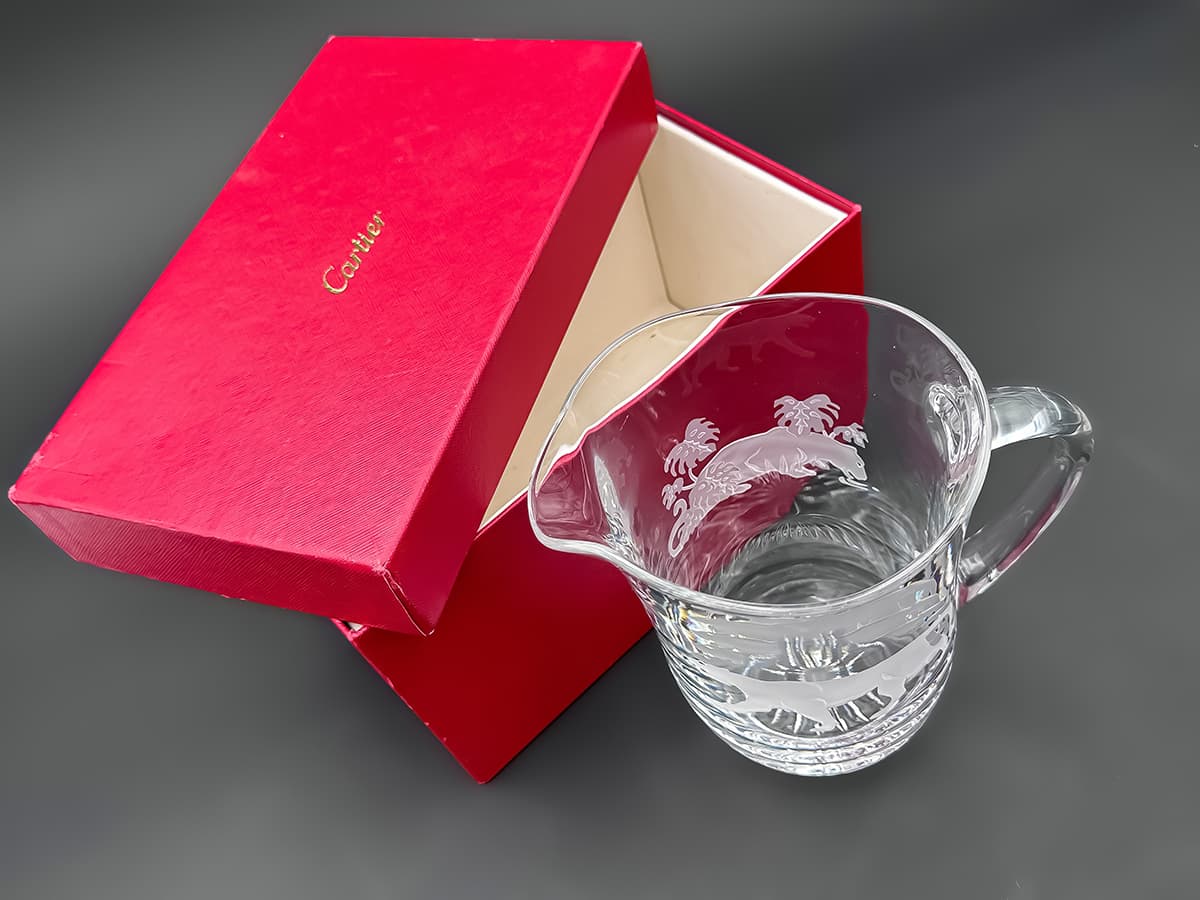 Cartier+Crystal+Weinkrug+mit+Panther-Motiv,+Originalbox,+signiert - image 2