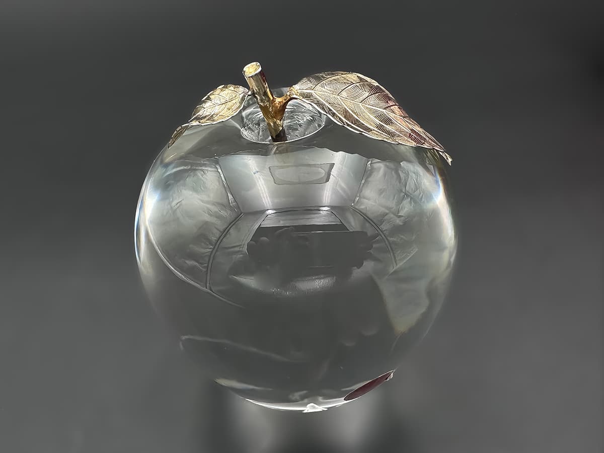 Cartier+Crystal+Papierbeschwerer,+Apfelform,+Originalbox,+signiert - image 2