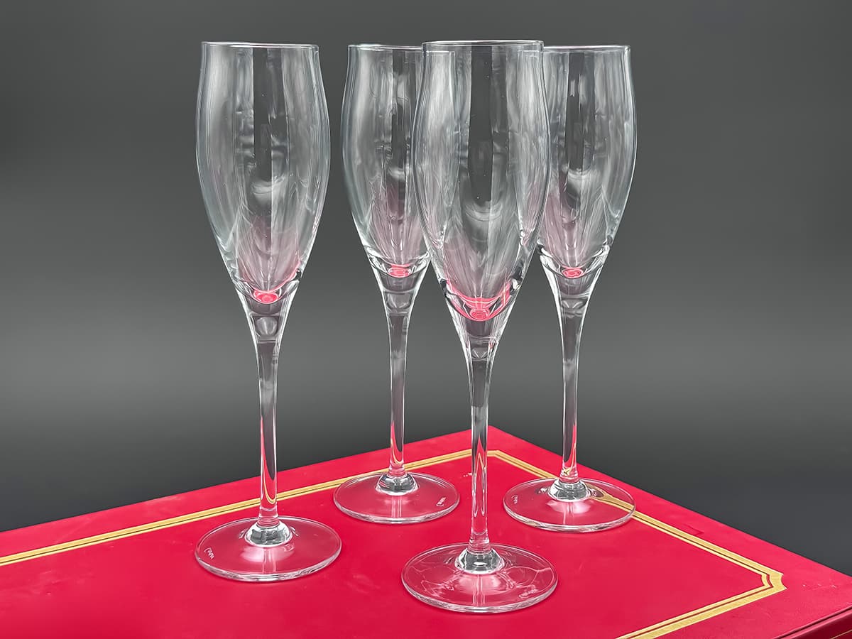 Cartier+4+Crystal+Champagner+Gläser,+in+Original+Cartier-Box,+signiert - image 3