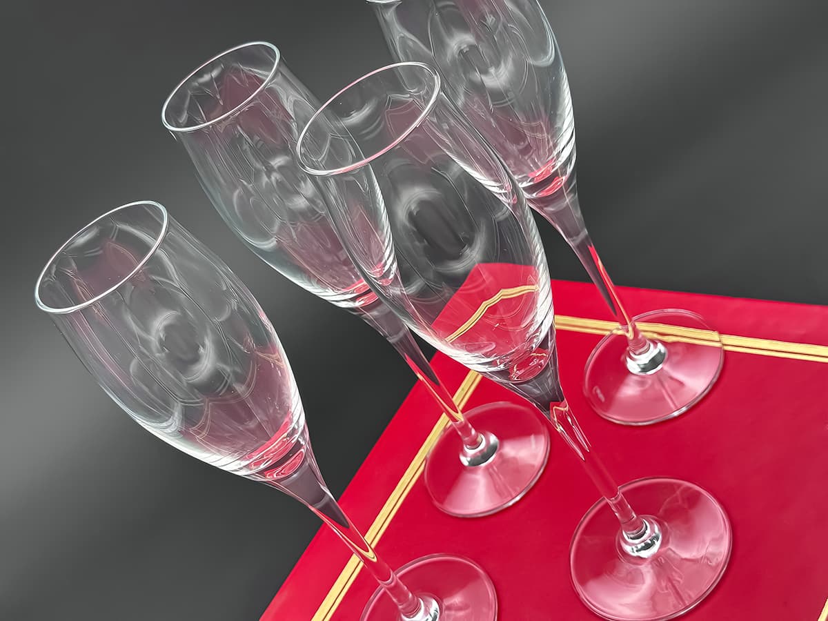 Cartier+4+Crystal+Champagner+Gläser,+in+Original+Cartier-Box,+signiert - image 4