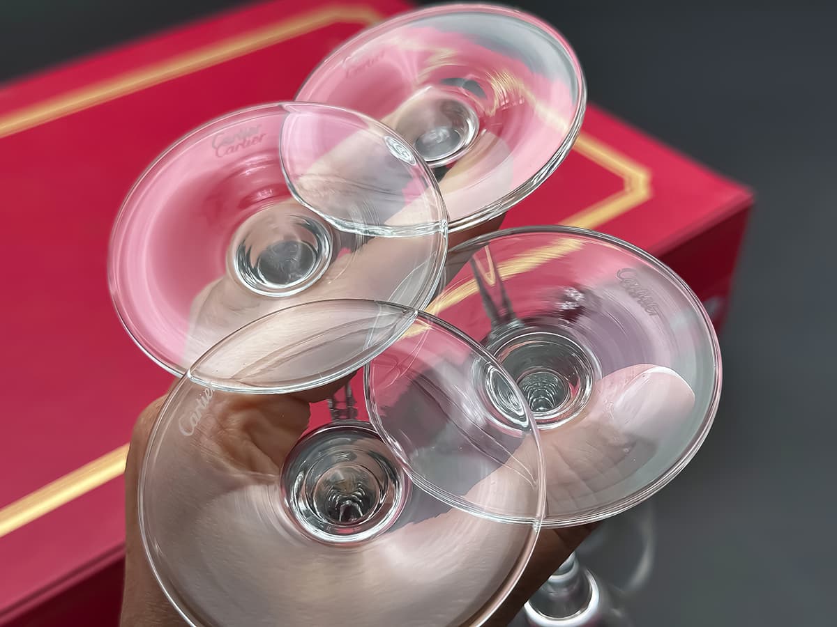 Cartier+4+Crystal+Champagner+Gläser,+in+Original+Cartier-Box,+signiert - image 5