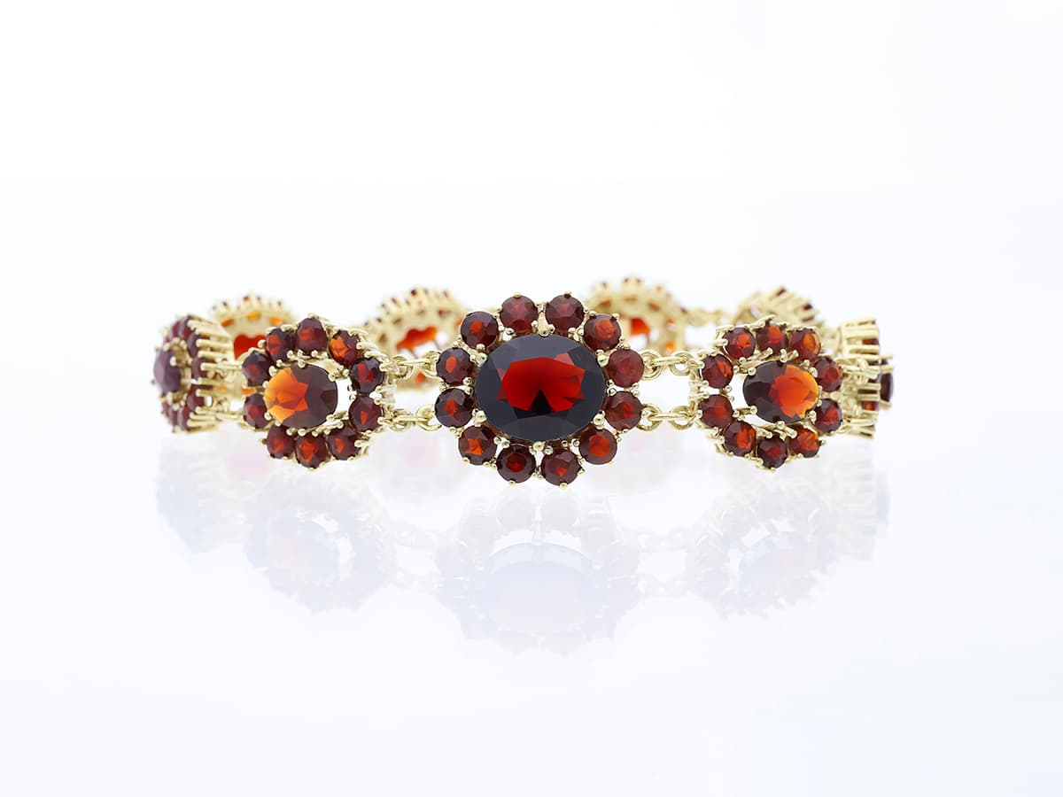 Armband+30,00+ct.+Granat+333+Gold+/+8+Karat