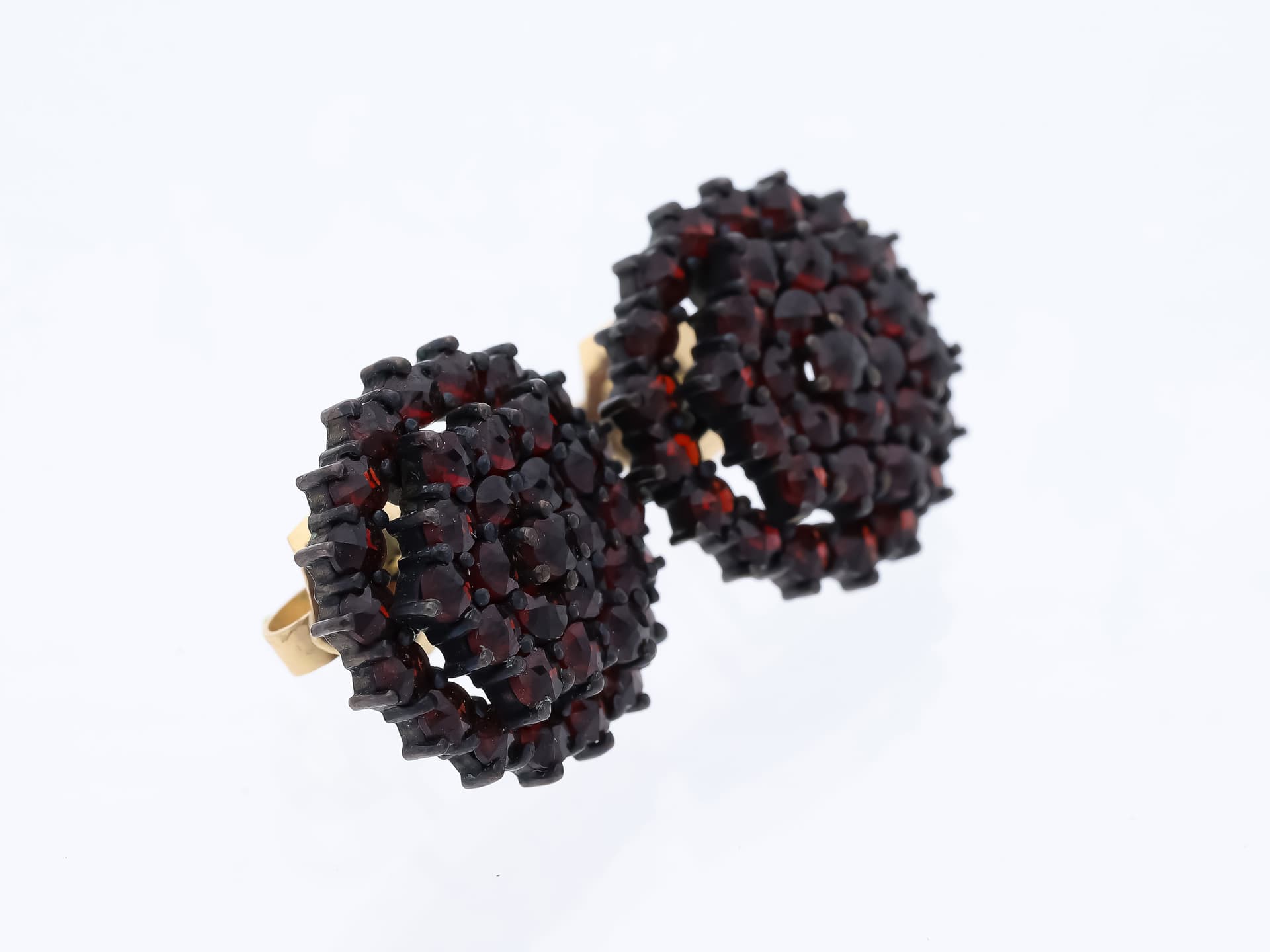 Ohrstecker+Granat+585+Gold+/+14+Karat+und+Silber - image 3
