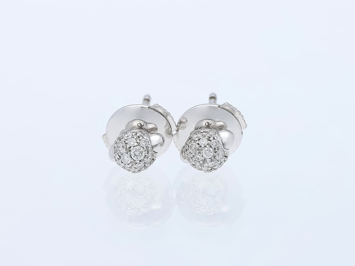 Pomellato+M'ama+non+M'ama+Ohrstecker+0,24+ct.+mehrere+Diamanten+750+/+18+Karat+Neu+Originalzertifikat+Zertifikat