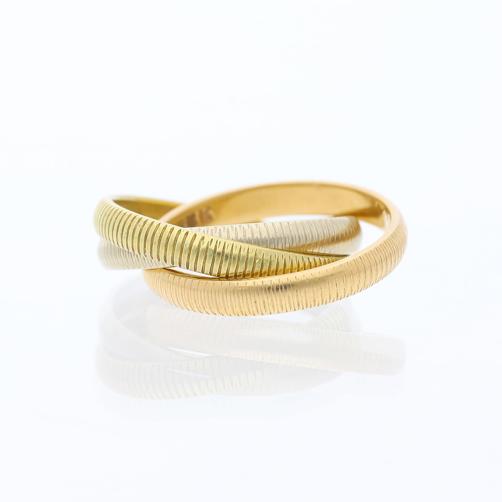 Cartier+Trinity+Ribbed+Design+Ring+750+Gold+/+18+Karat - image 2