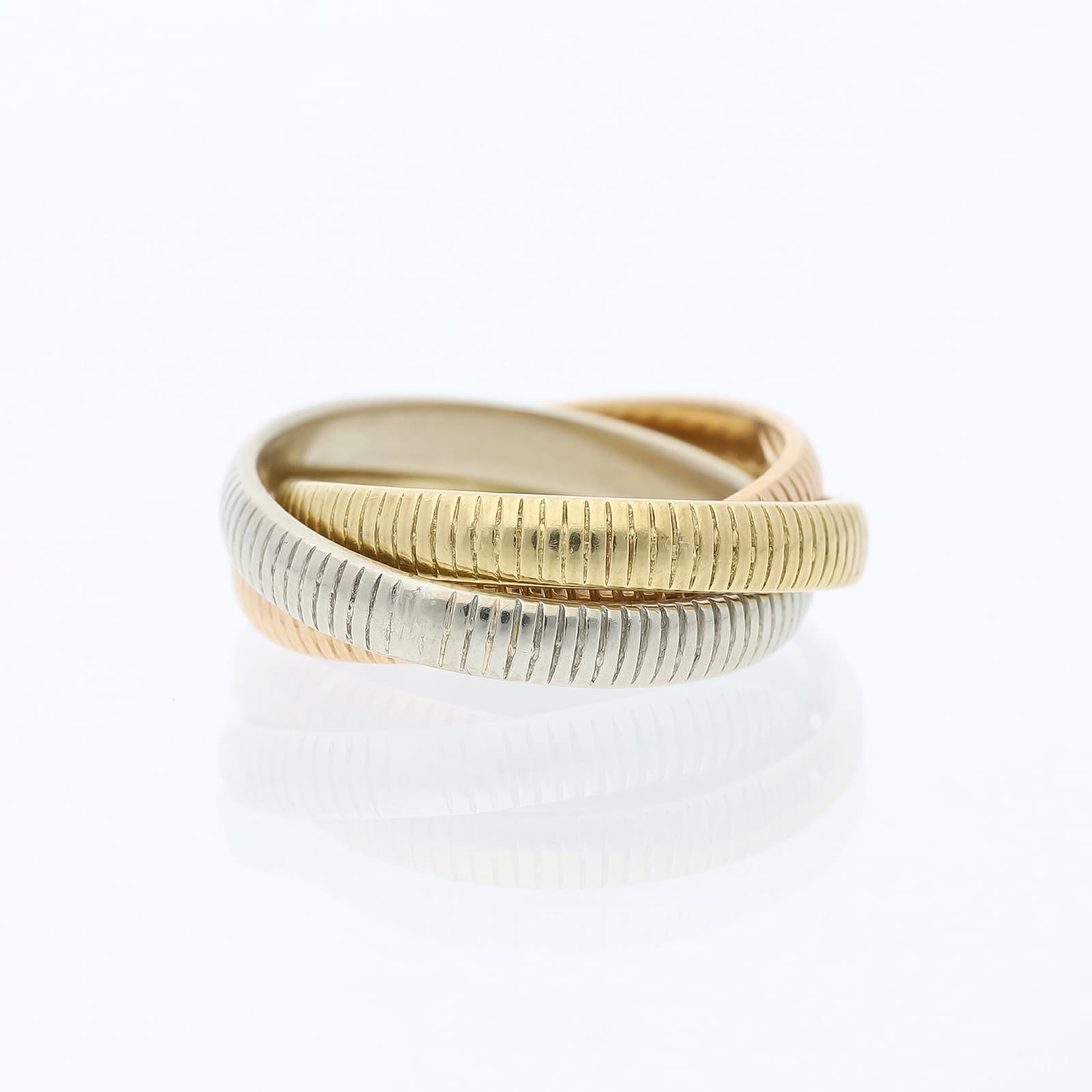 Cartier+Trinity+Ribbed+Design+Ring+750+Gold+/+18+Karat - image 2