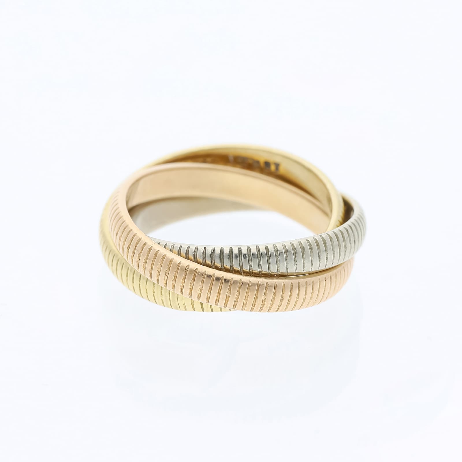 Cartier+Trinity+Ribbed+Design+Ring+750+Gold+/+18+Karat - image 5