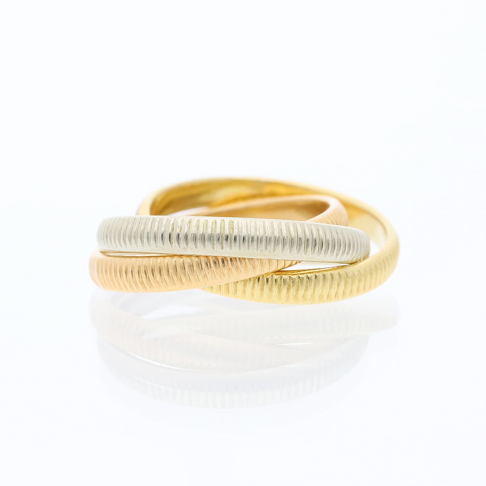 Cartier+Trinity+Ribbed+Design+Ring+750+Gold+/+18+Karat