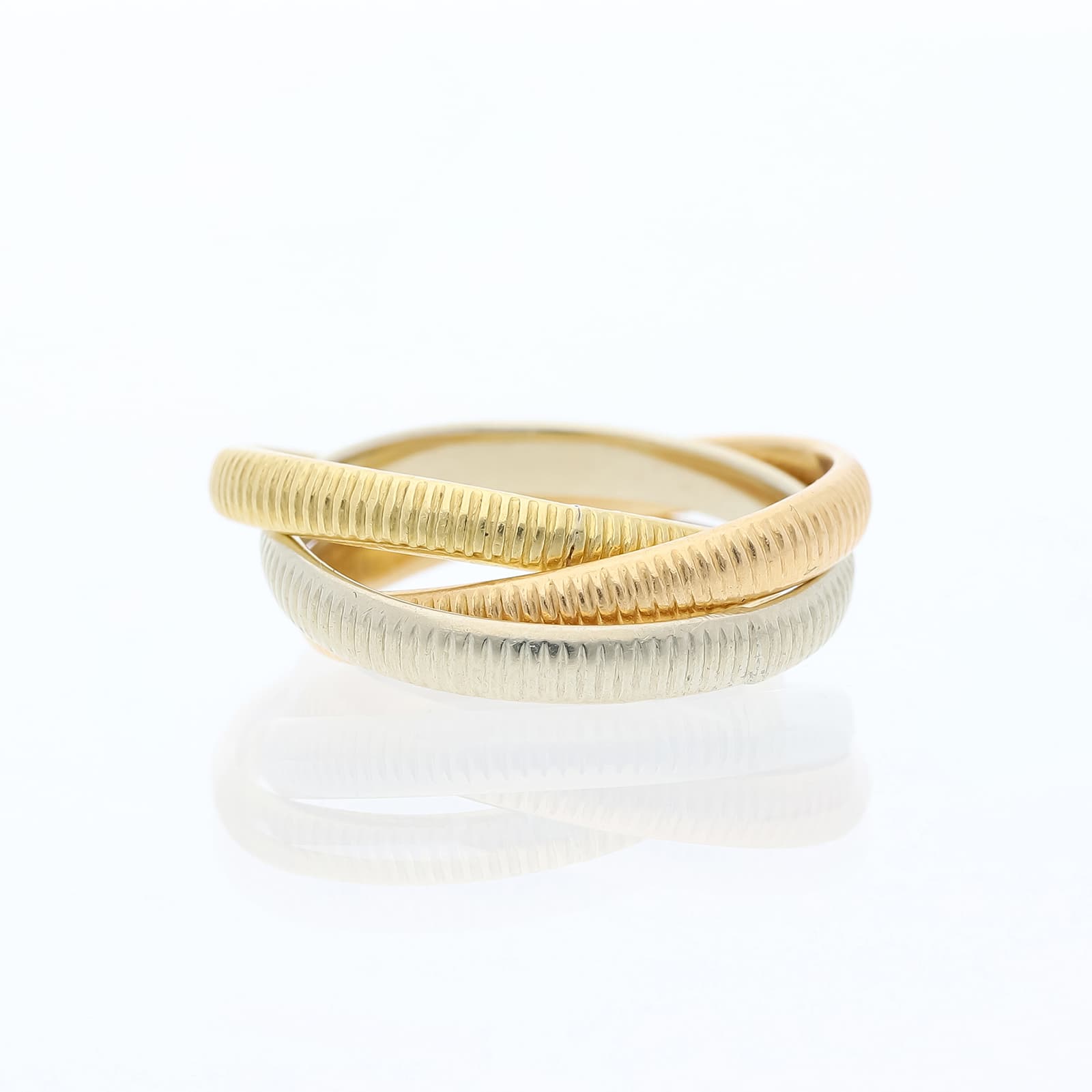 Cartier+Trinity+Ribbed+Design+Ring+750+Gold+/+18+Karat - image 2