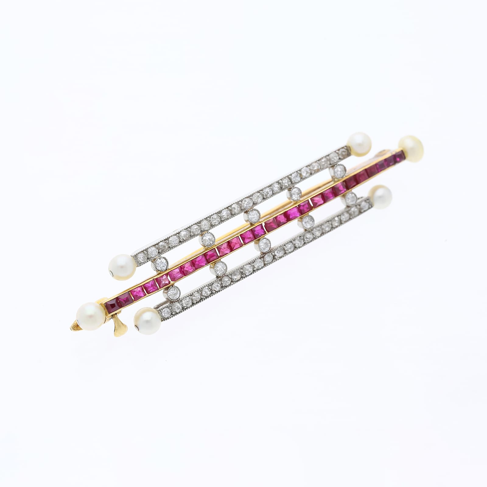 Cartier+Paris+Brosche+1,50+ct.+Rubin,+Diamanten+750+Gold+/+18+Karat