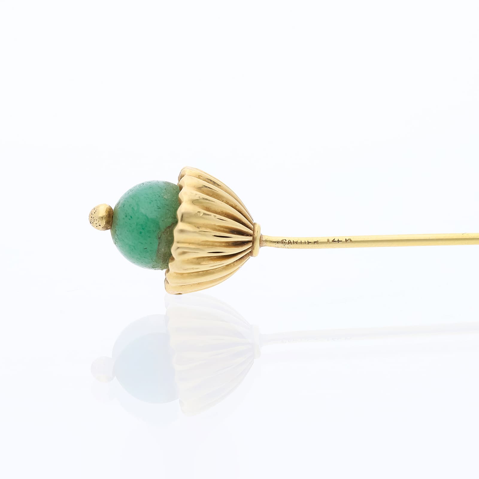Cartier+Kravattennadel+Jade+585+Gold+/+14+Karat - image 5
