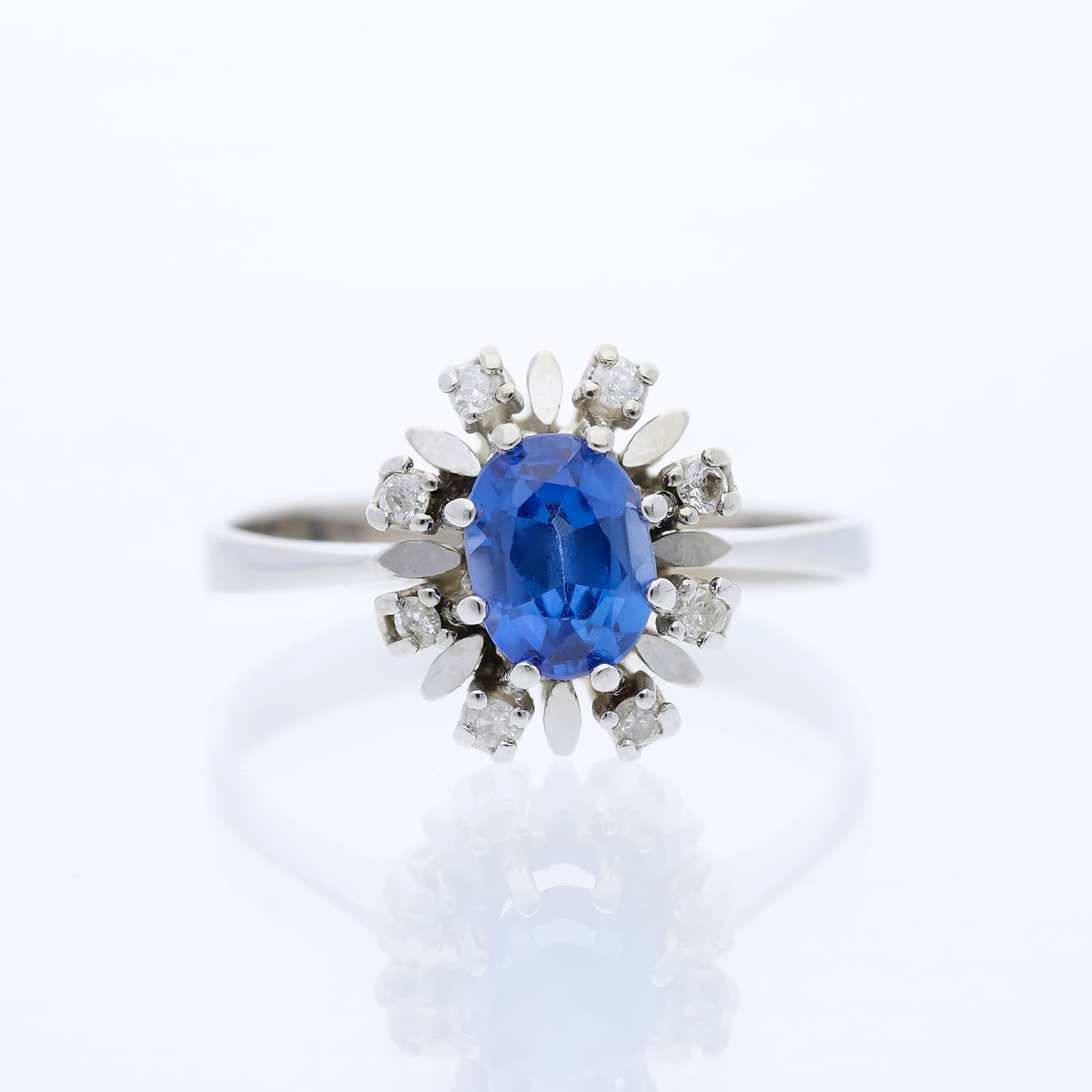 Ring+1,66+ct.+Saphir,+Diamanten+585+Gold+/+14+Karat