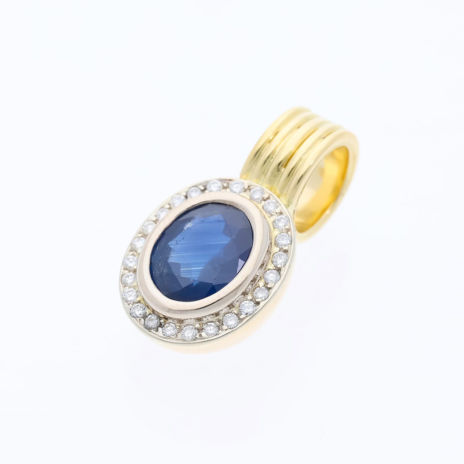 Anhänger+2,74+ct.+Saphir,+Diamanten+750+Gold+/+18+Karat