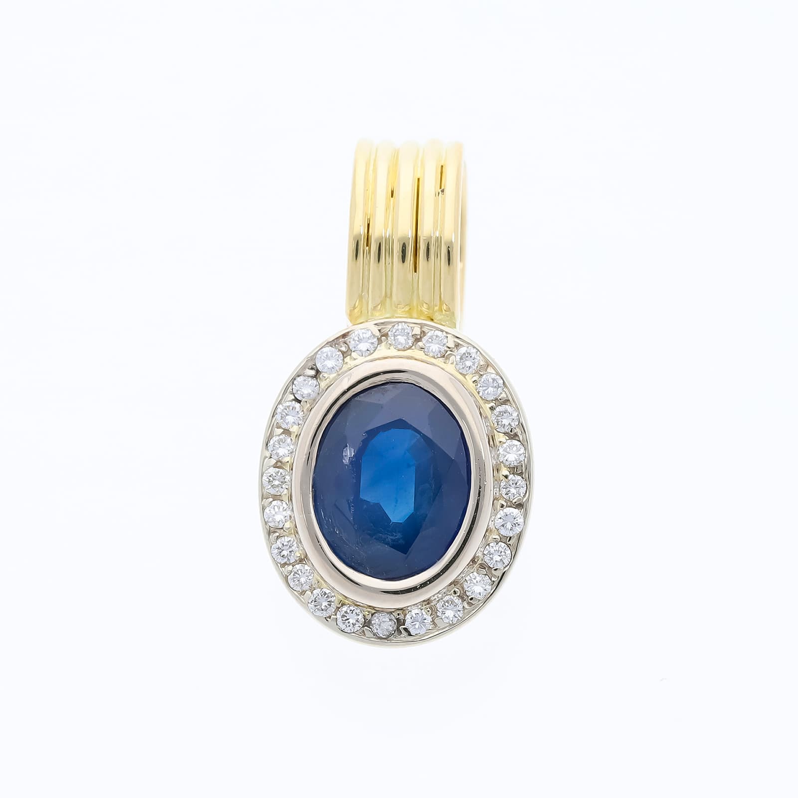 Anhänger+2,74+ct.+Saphir,+Diamanten+750+Gold+/+18+Karat - image 2
