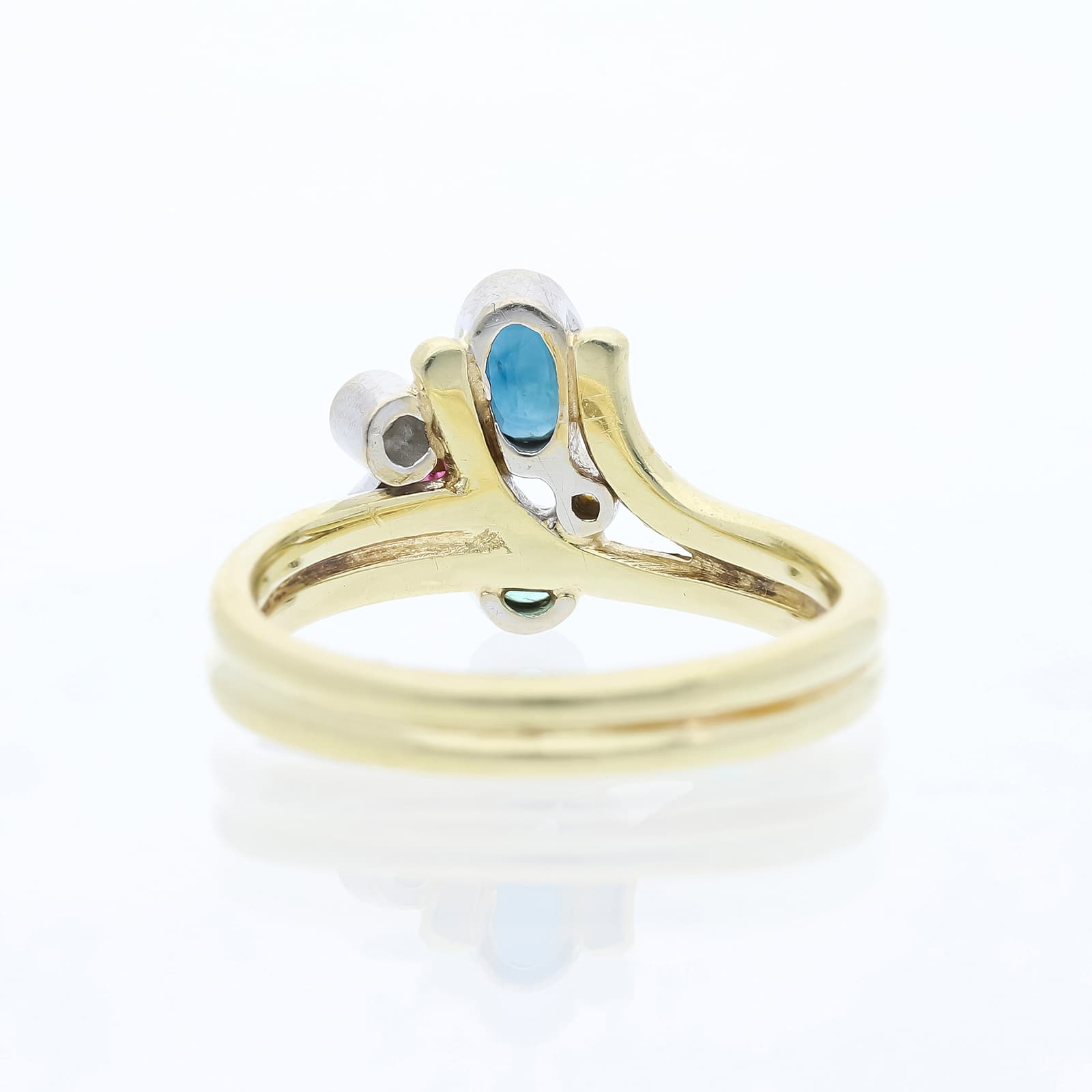 Ring+0,53+ct.+Saphir,+Rubin,+Smaragd,+Diamanten+585+Gold+/+14+Karat - image 4