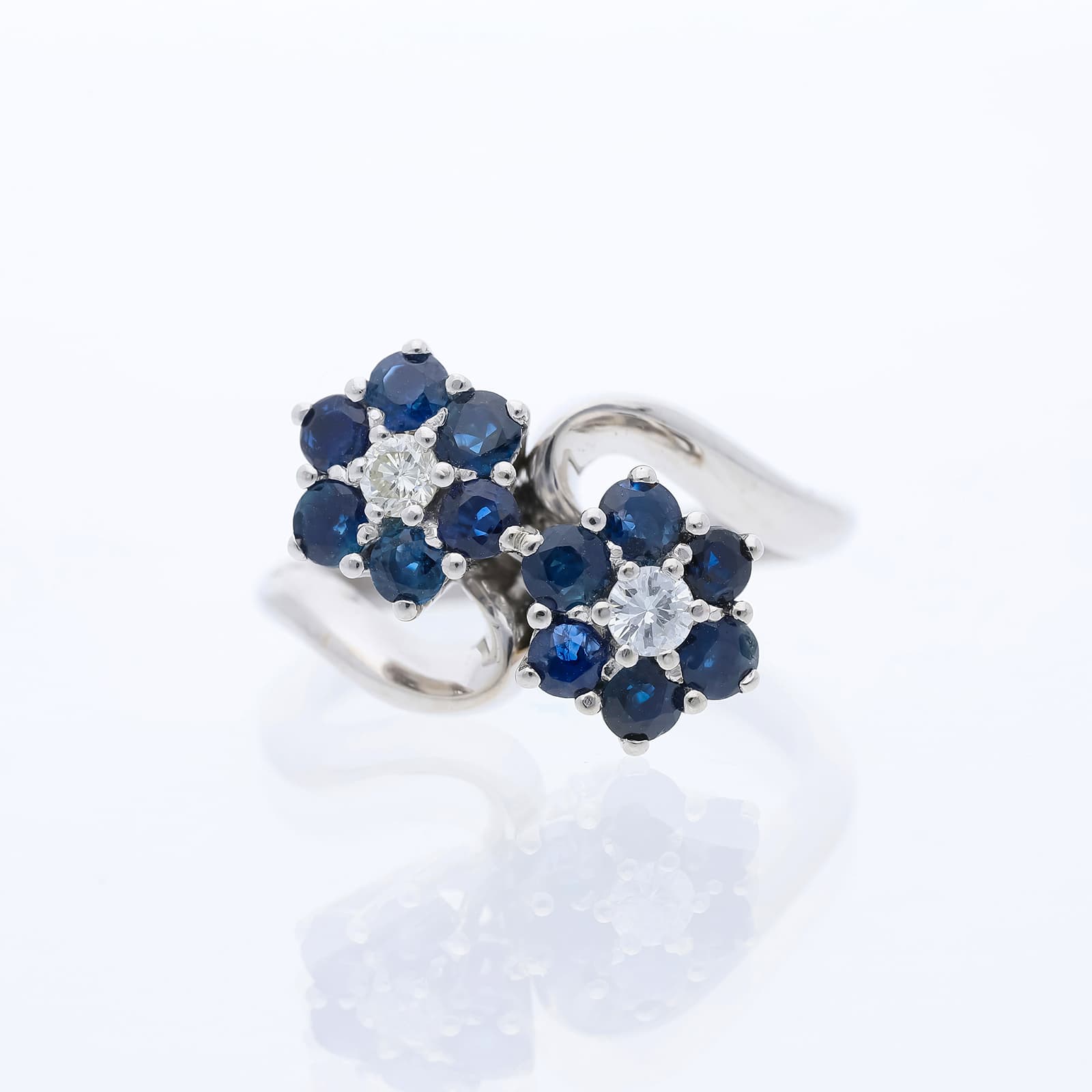 Ring+1,18+ct.+Saphir,+Diamanten+750+Gold+/+18+Karat