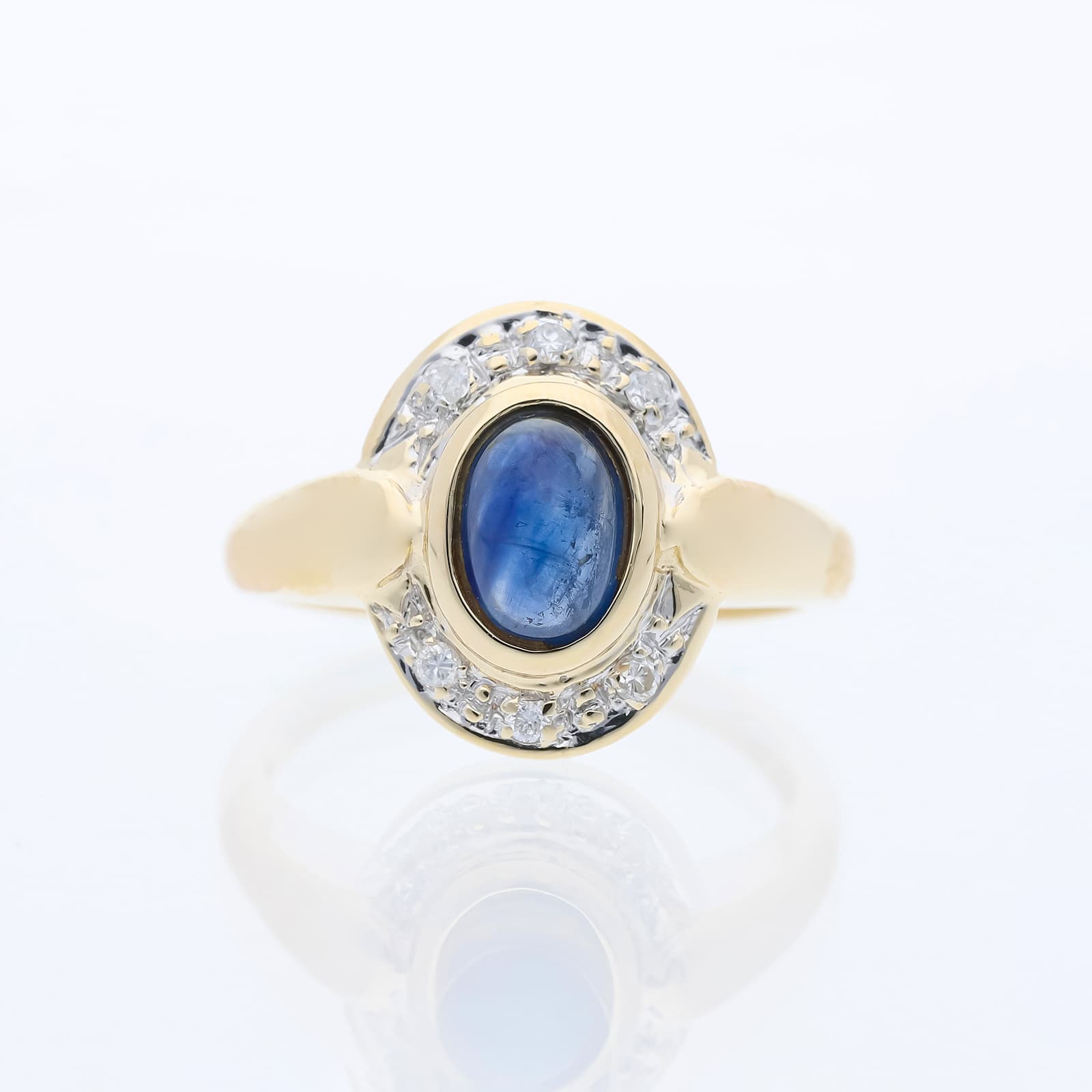 Ring+1,56+ct.+Saphir,+Diamanten+585+Gold+/+14+Karat