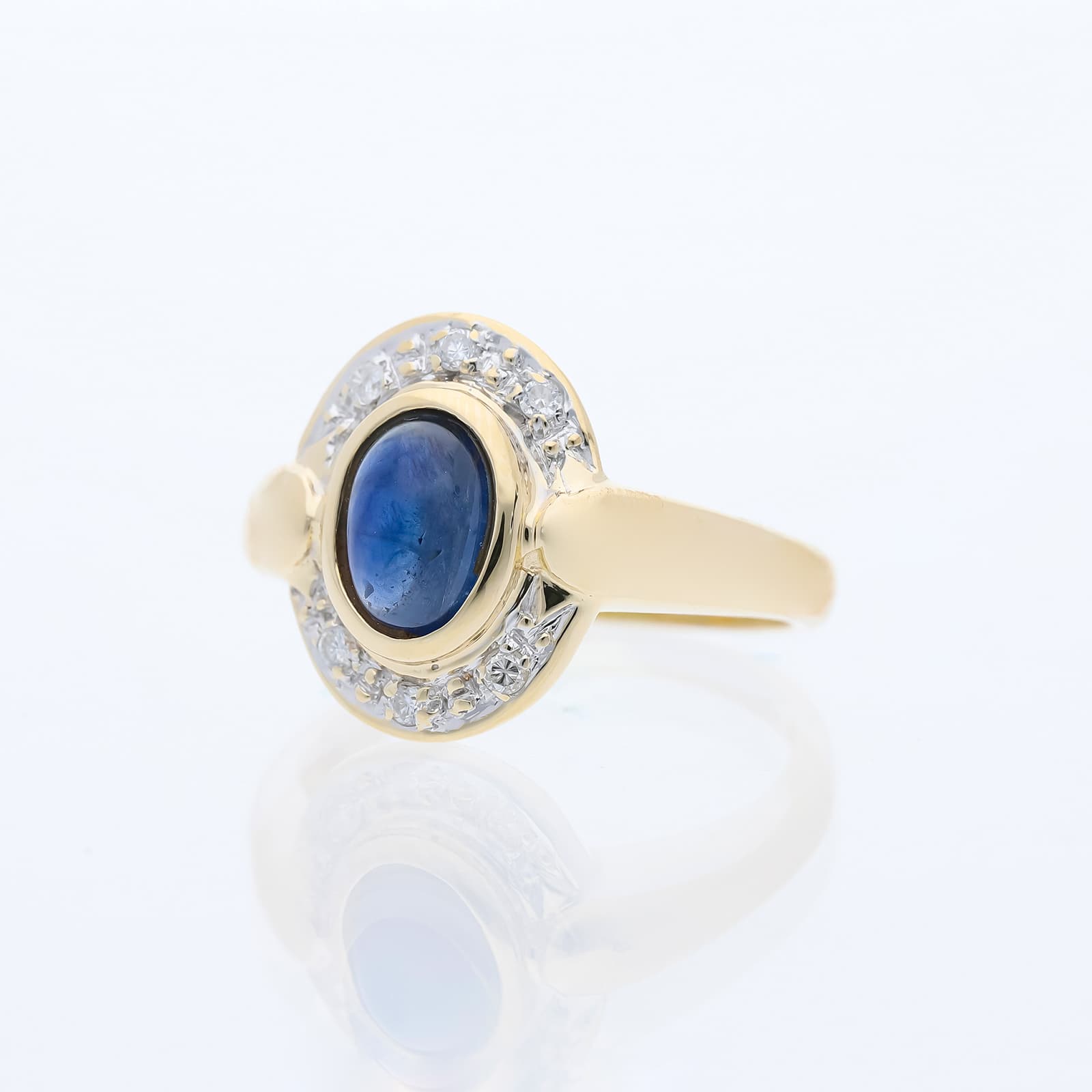 Ring+1,56+ct.+Saphir,+Diamanten+585+Gold+/+14+Karat - image 2