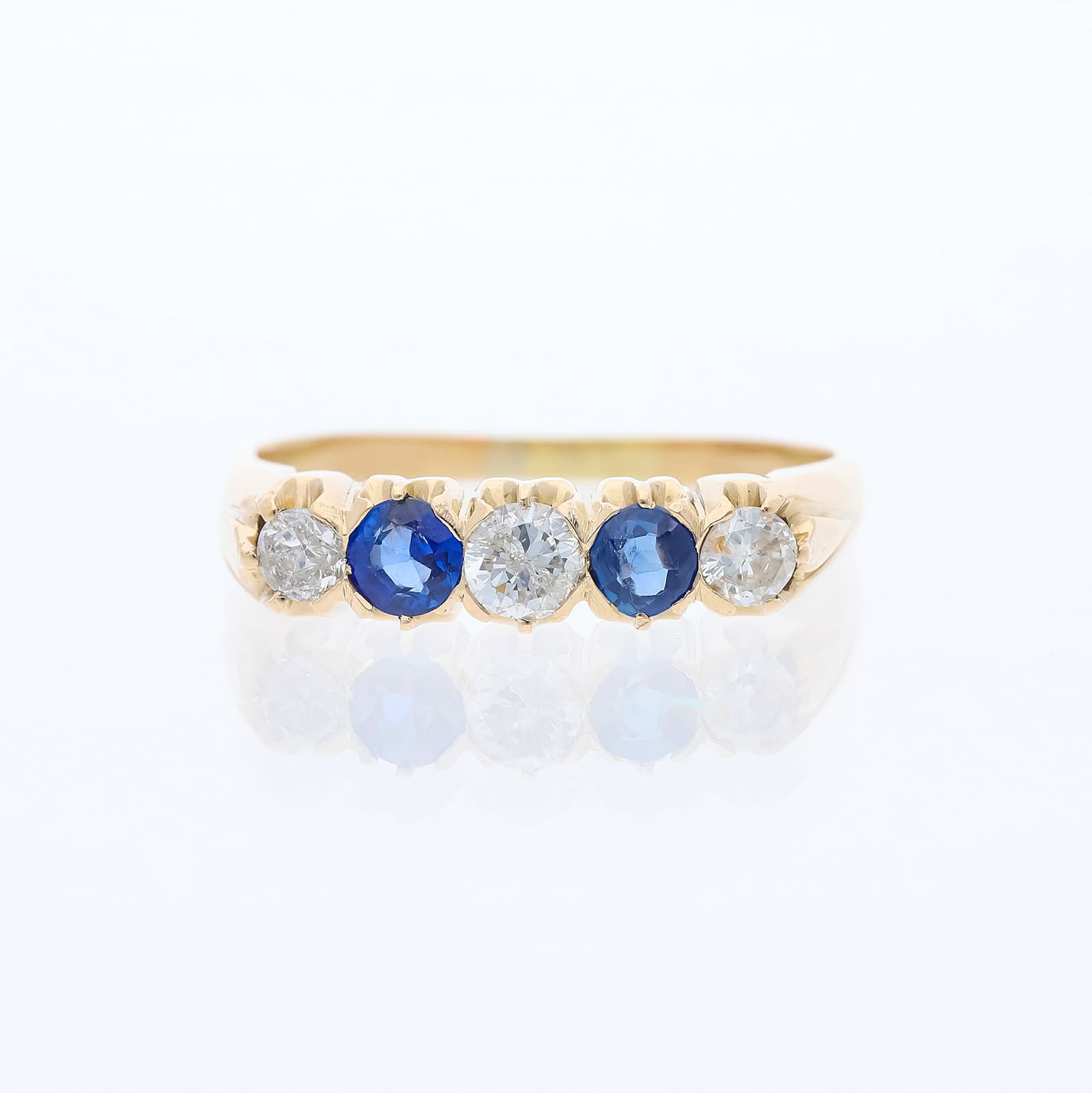 Ring+0,65+ct.+Saphir,+Diamanten+585+Gold+/+14+Karat