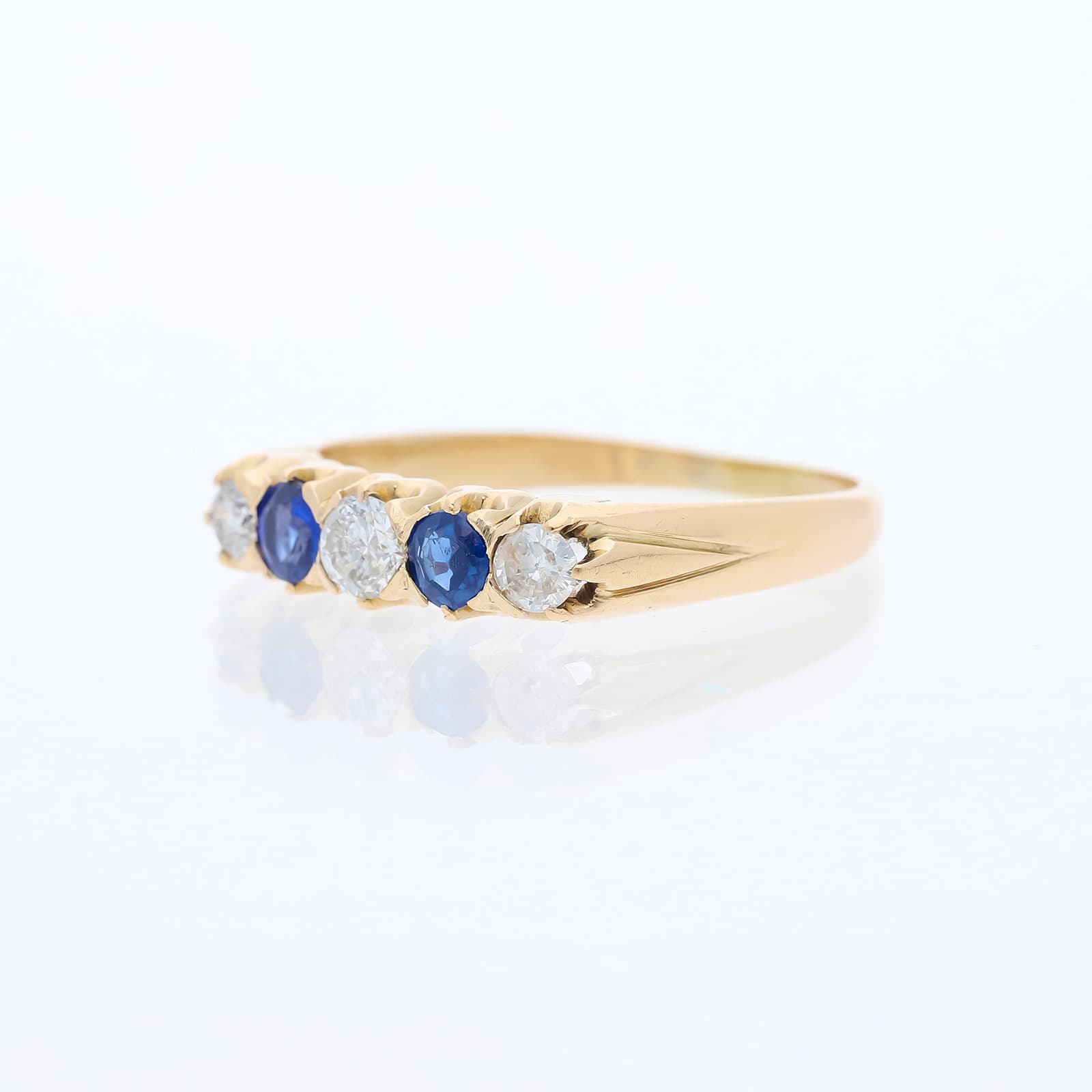 Ring+0,65+ct.+Saphir,+Diamanten+585+Gold+/+14+Karat - image 2
