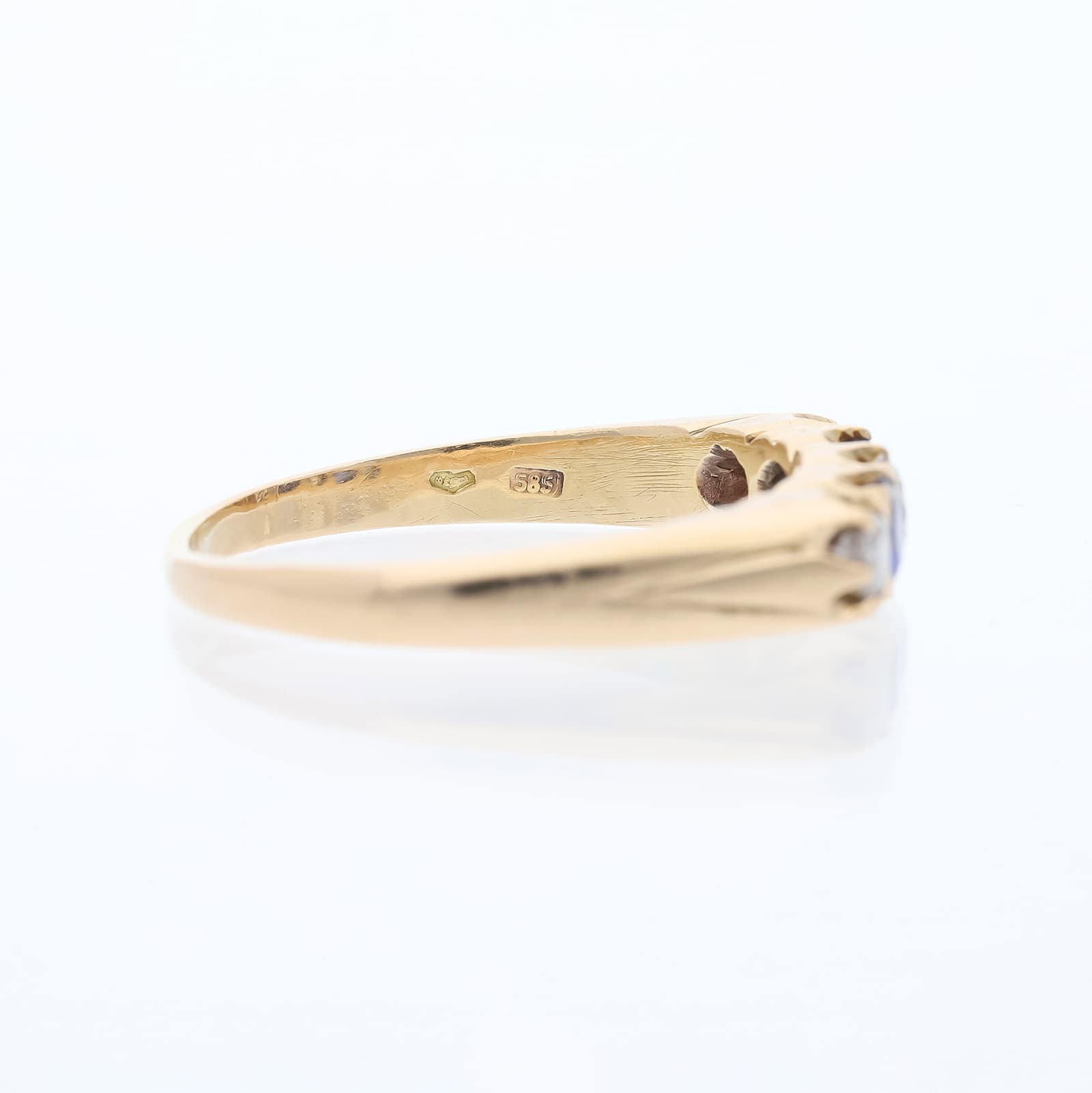 Ring+0,65+ct.+Saphir,+Diamanten+585+Gold+/+14+Karat - image 5