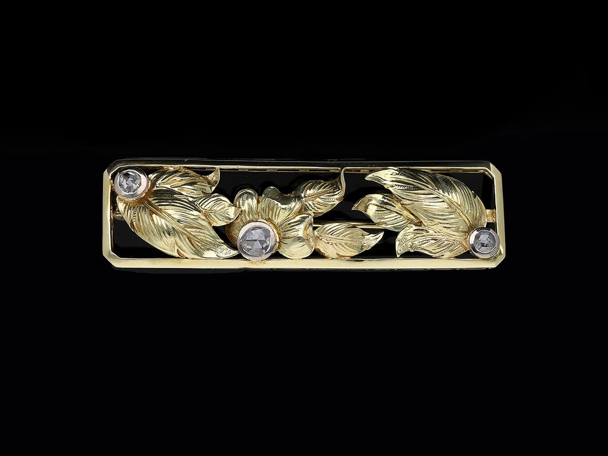 Brosche+0,35+ct.+mehrere+Diamanten+585+/+14+Karat - image 2