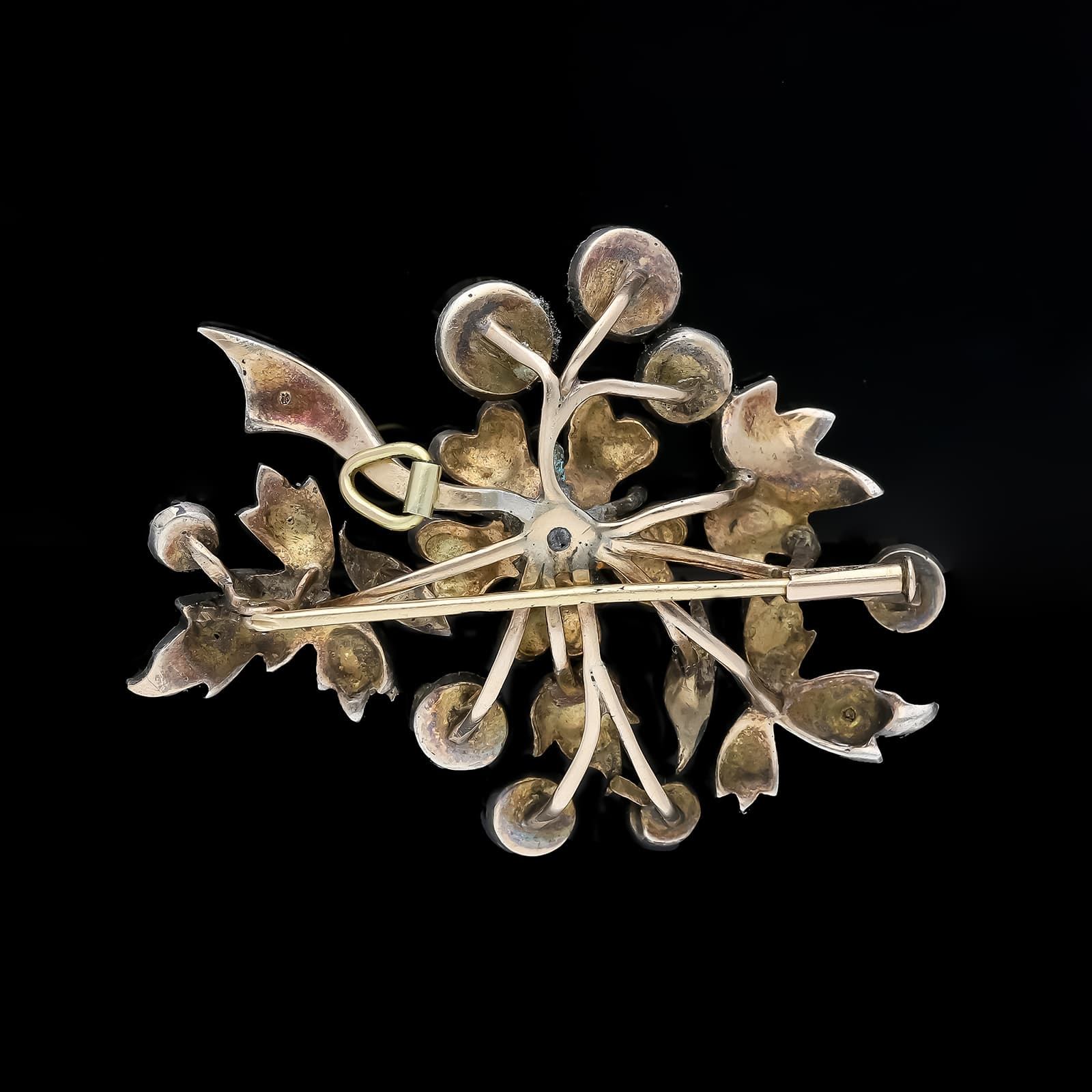 Antike+Silber+Gold+Brosche+mit+Rosenschliff+Diamanten.+Österreich-Ungarn,+1870–1890. - image 3
