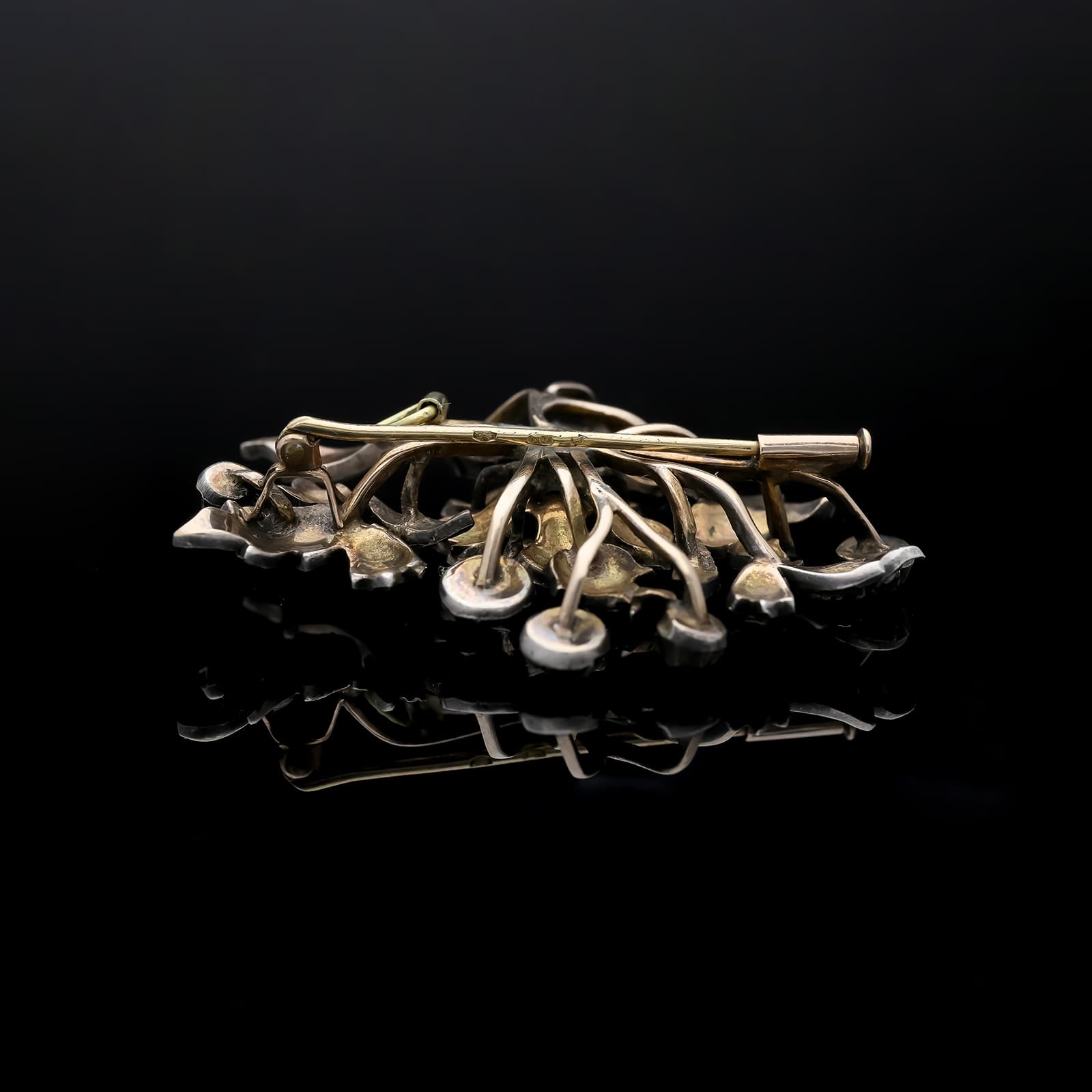 Antike+Silber+Gold+Brosche+mit+Rosenschliff+Diamanten.+Österreich-Ungarn,+1870–1890. - image 4