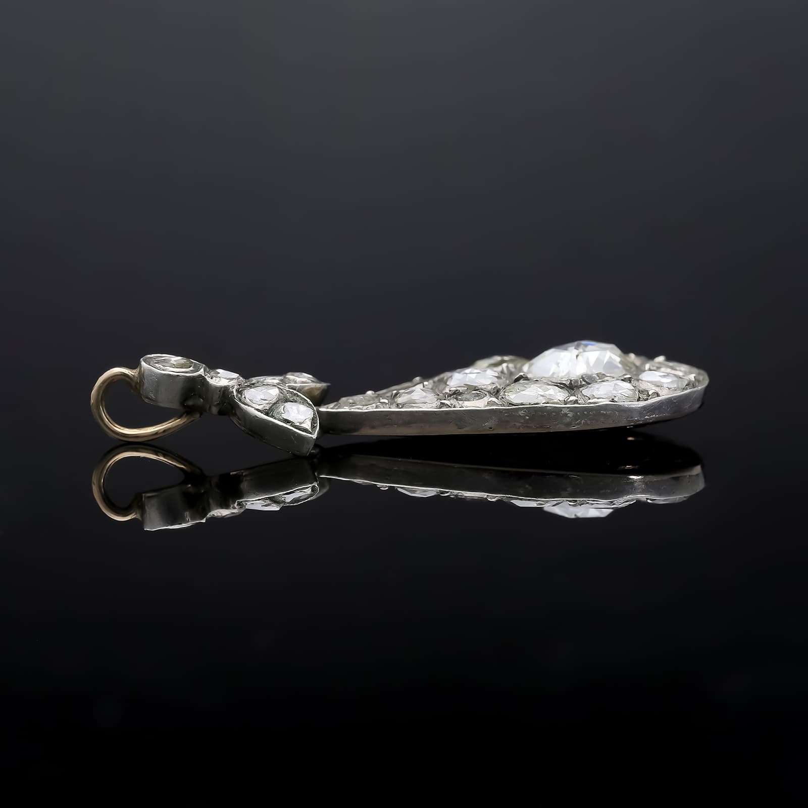 Antiker+Gold+Silber+Anhänger+mit+Rosenschliff+Diamanten.+Mitteleuropa,+19.+Jh. - image 5