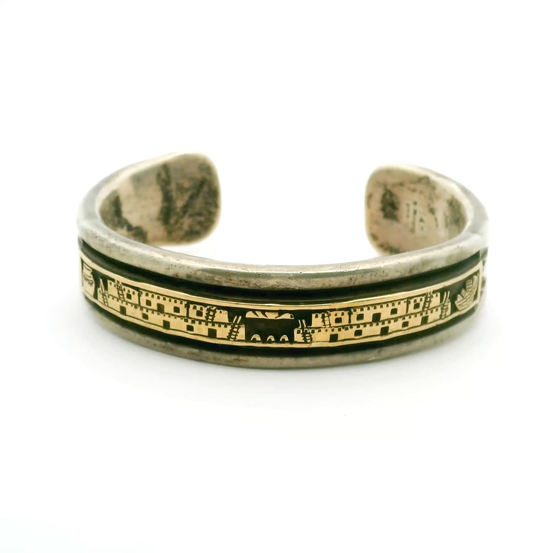 B.+Morgan+Armreif+Sterling+Silber,+585+Gold+14+Karat+und+Sterling+Silber,+ca.+119+gr.