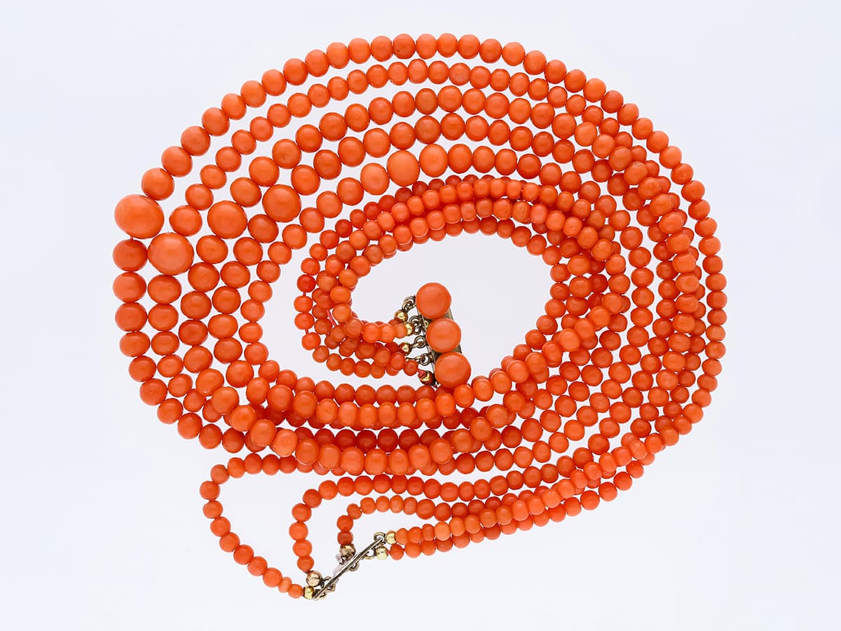 Collier+400,00+ct.+Korallen+375+Gold+/+9+Karat - image 4
