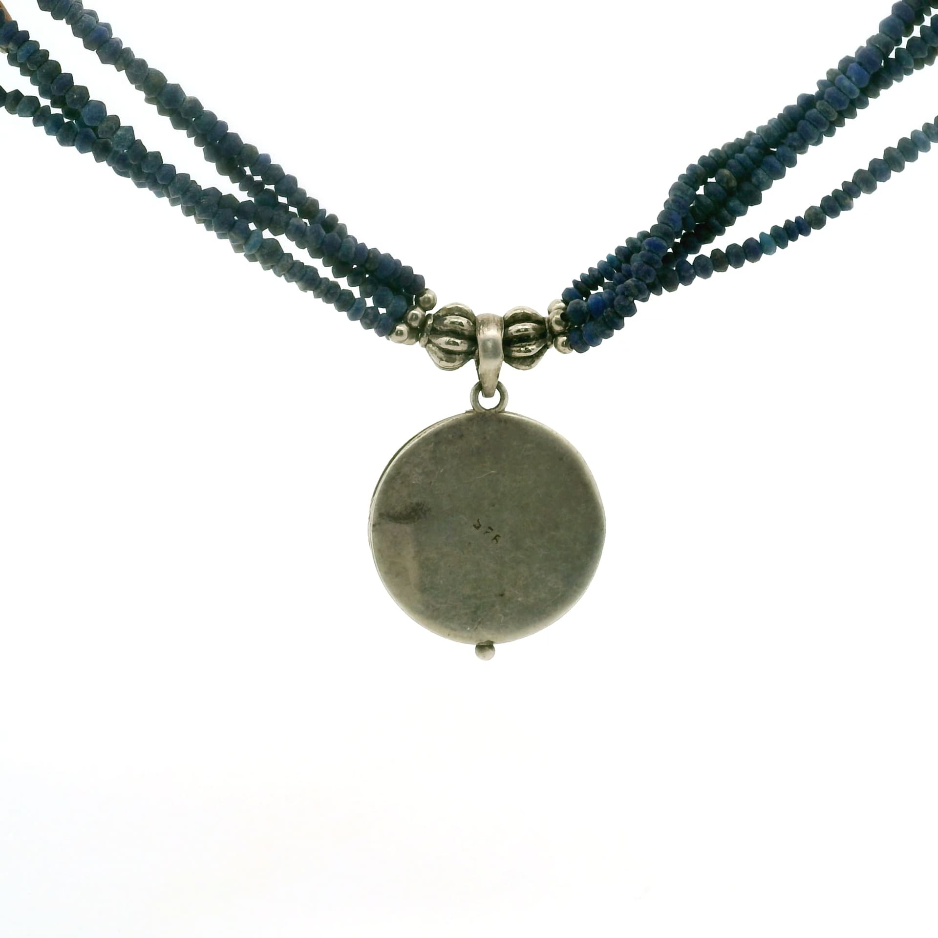 Silber+Halskette+Lapis+Lazuli,+Korallen,+Silberanhänger+Himalaya/Tibet,+ca.+1950–1980 - image 3