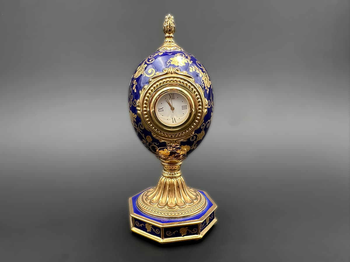 Porzellan-Tischuhr+„Rose+Bouquet+Clock+Miniature“,+House+of+Fabergé