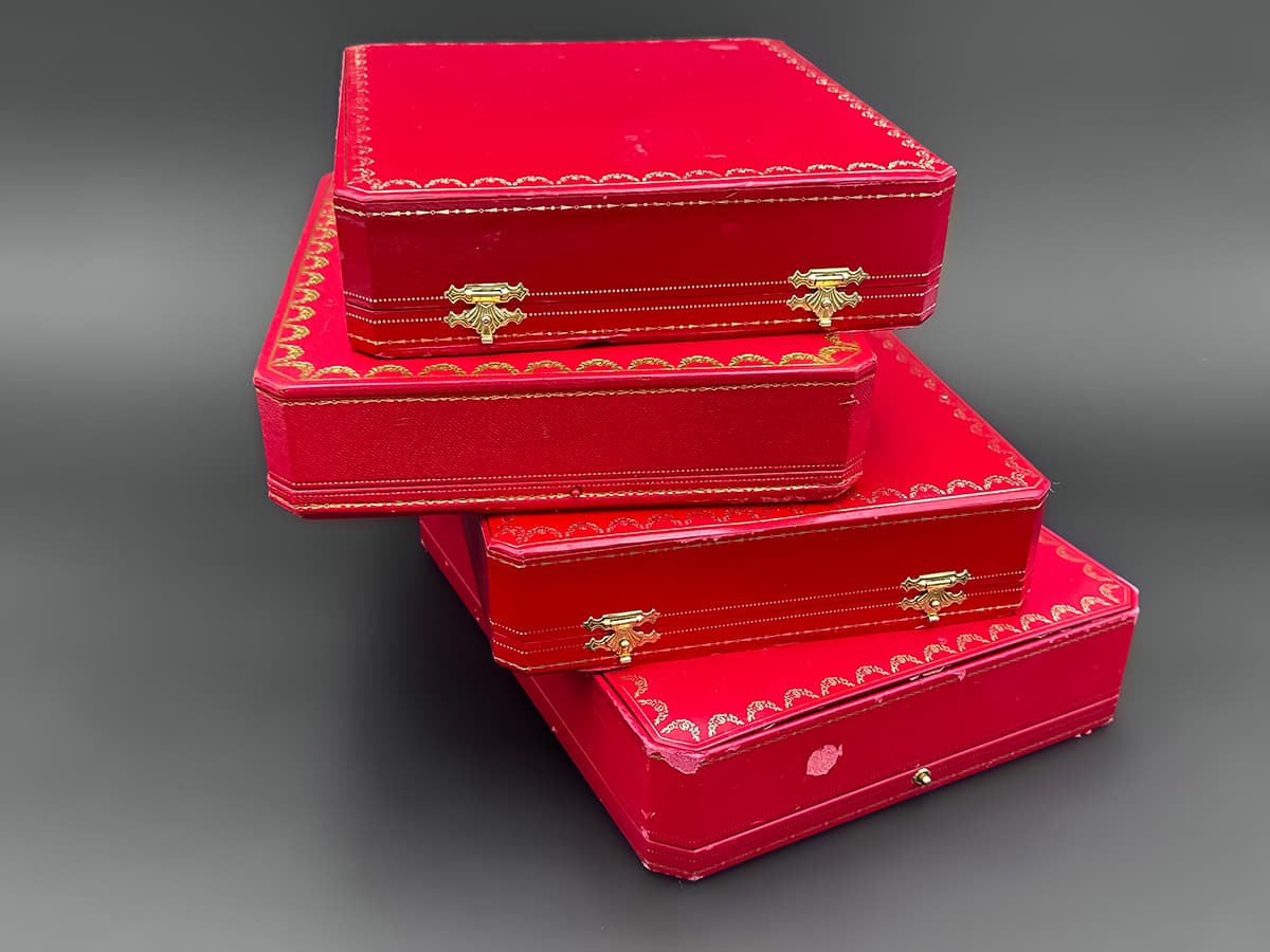 4+originale+Cartier+Collier+Schmuckboxen+&+Etuis