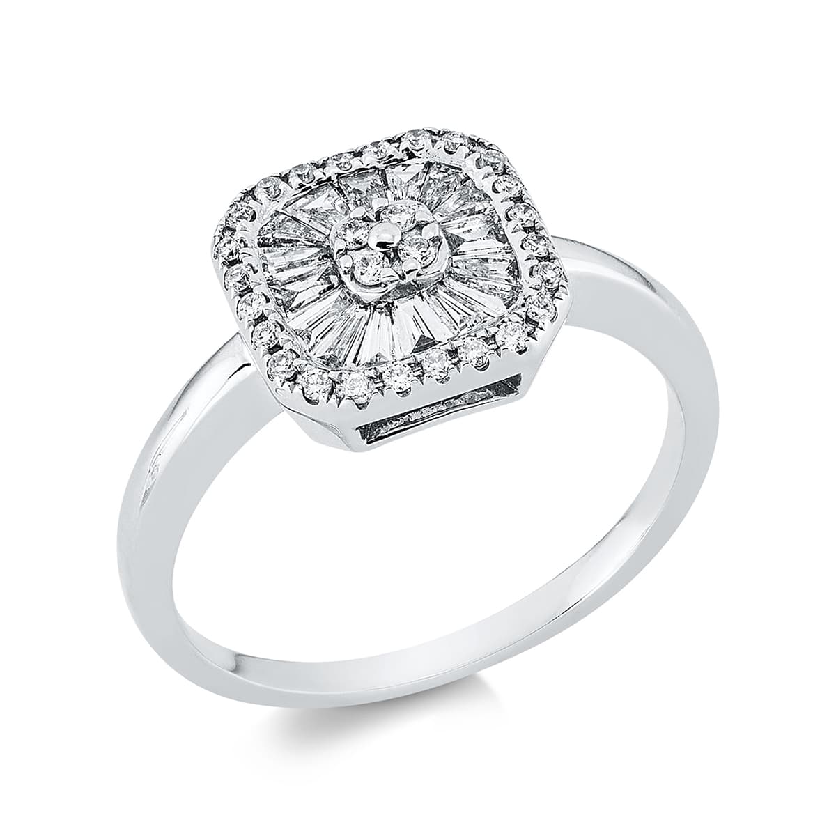 Ring+Diamanten+585+Weißgold+14+kt.+Neu