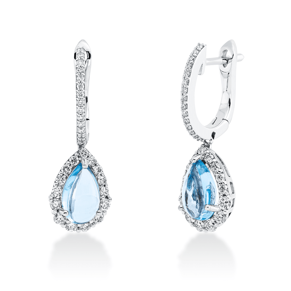 Ohrringe+Topas,+Diamant+750+Weißgold+18+kt.+Neu