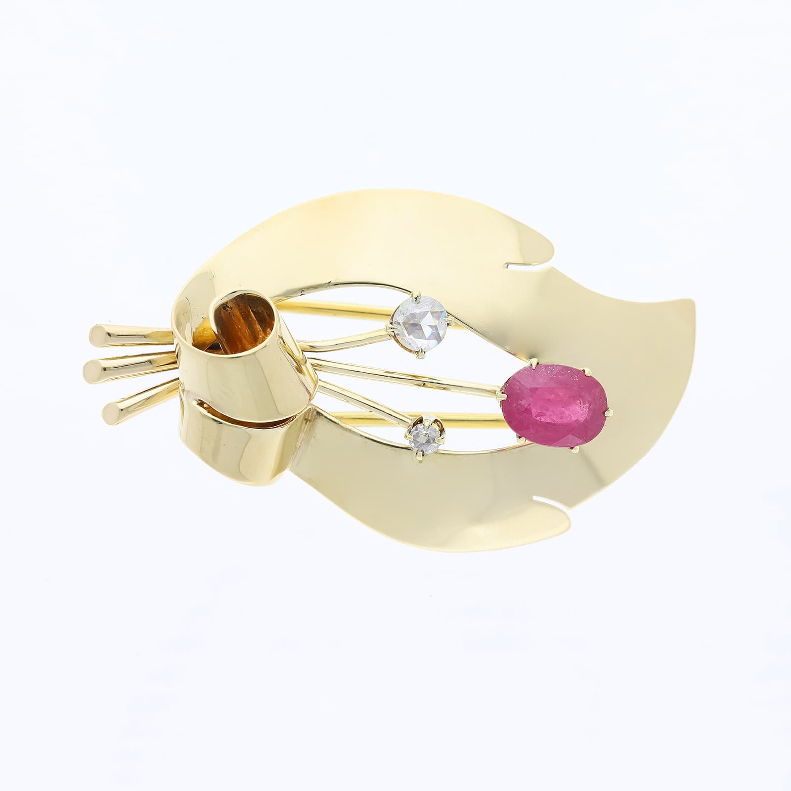 Cartier+Brosche+1,70+ct.+Rubin,+Diamant+585+Gelbgold+14+kt. - image 2