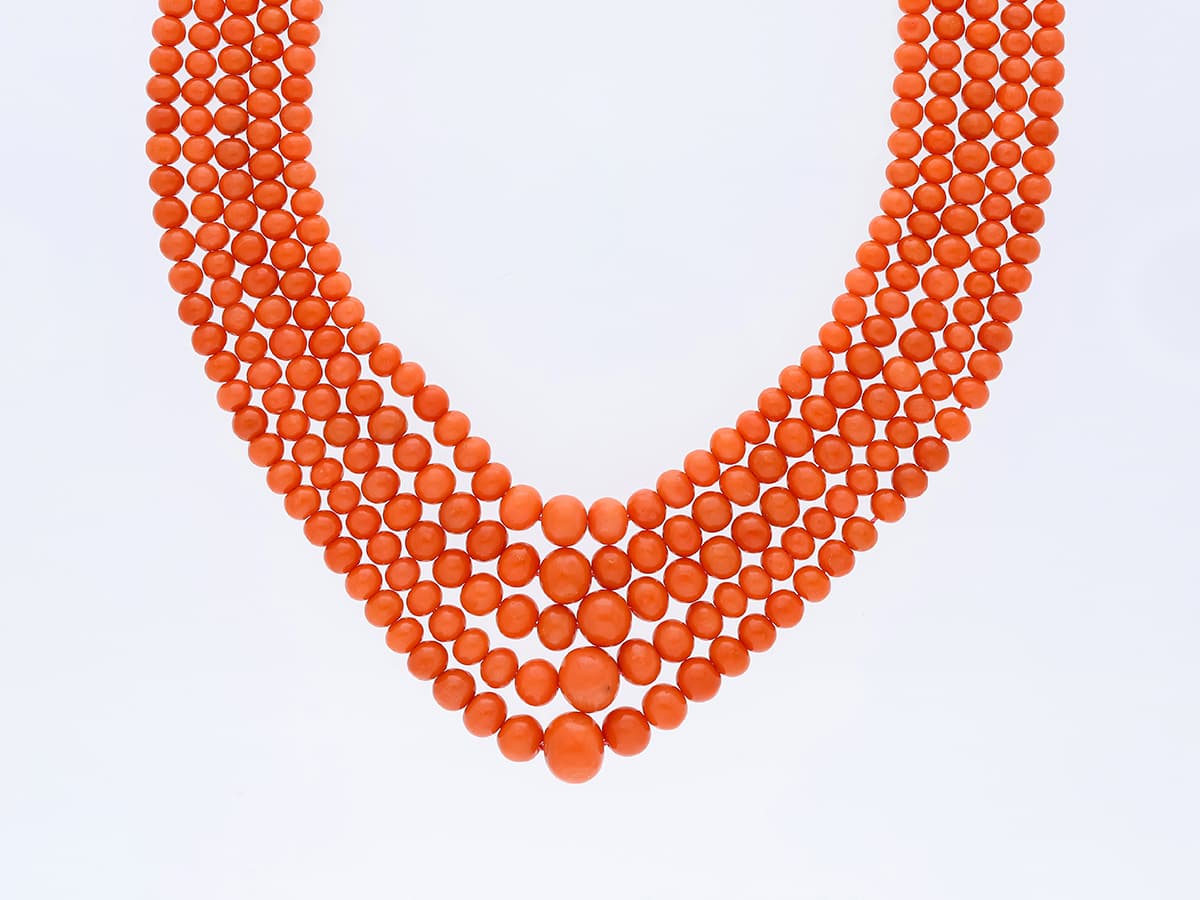 Collier+400,00+ct.+Koralle+375+Gelbgold+9+kt.