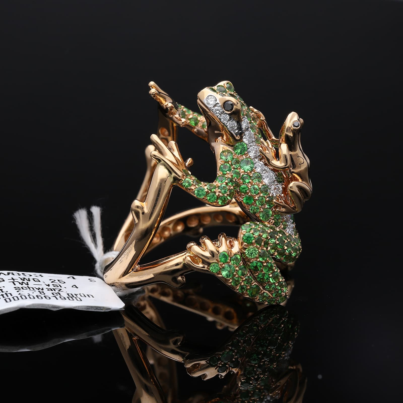 Ring+3,14+ct.+Tsavorith,+Diamanten+750+Rotgold+18+kt.+Neu - image 3