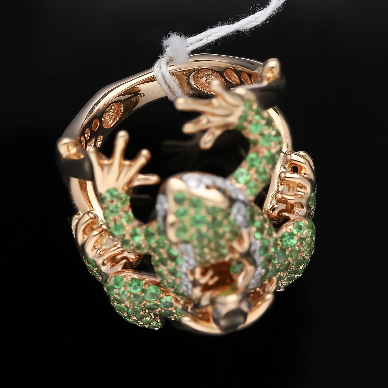 Ring+3,14+ct.+Tsavorith,+Diamanten+750+Rotgold+18+kt.+Neu - image 4