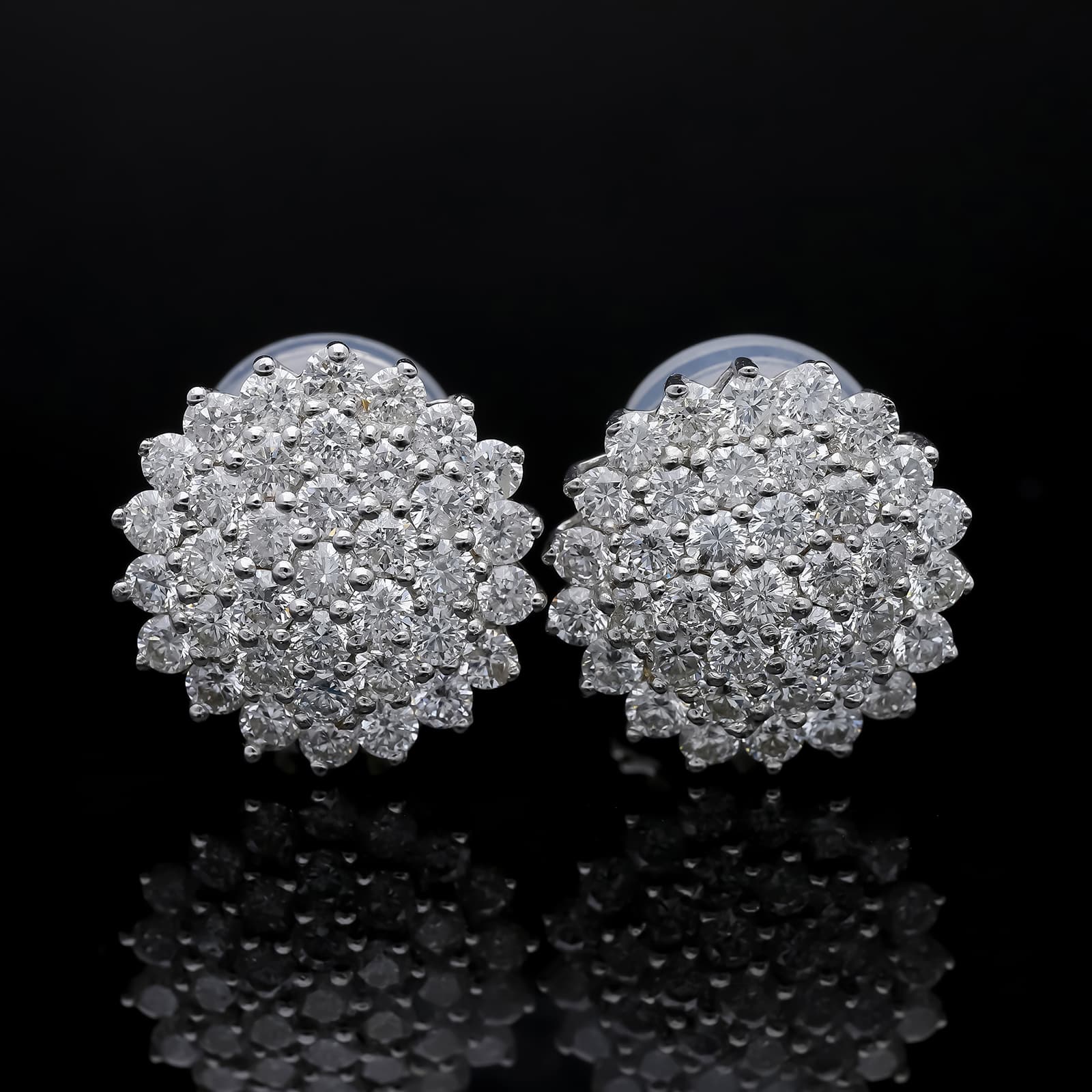 Ohrringe+4,00+ct.+Diamanten+750+Weißgold+18+kt.
