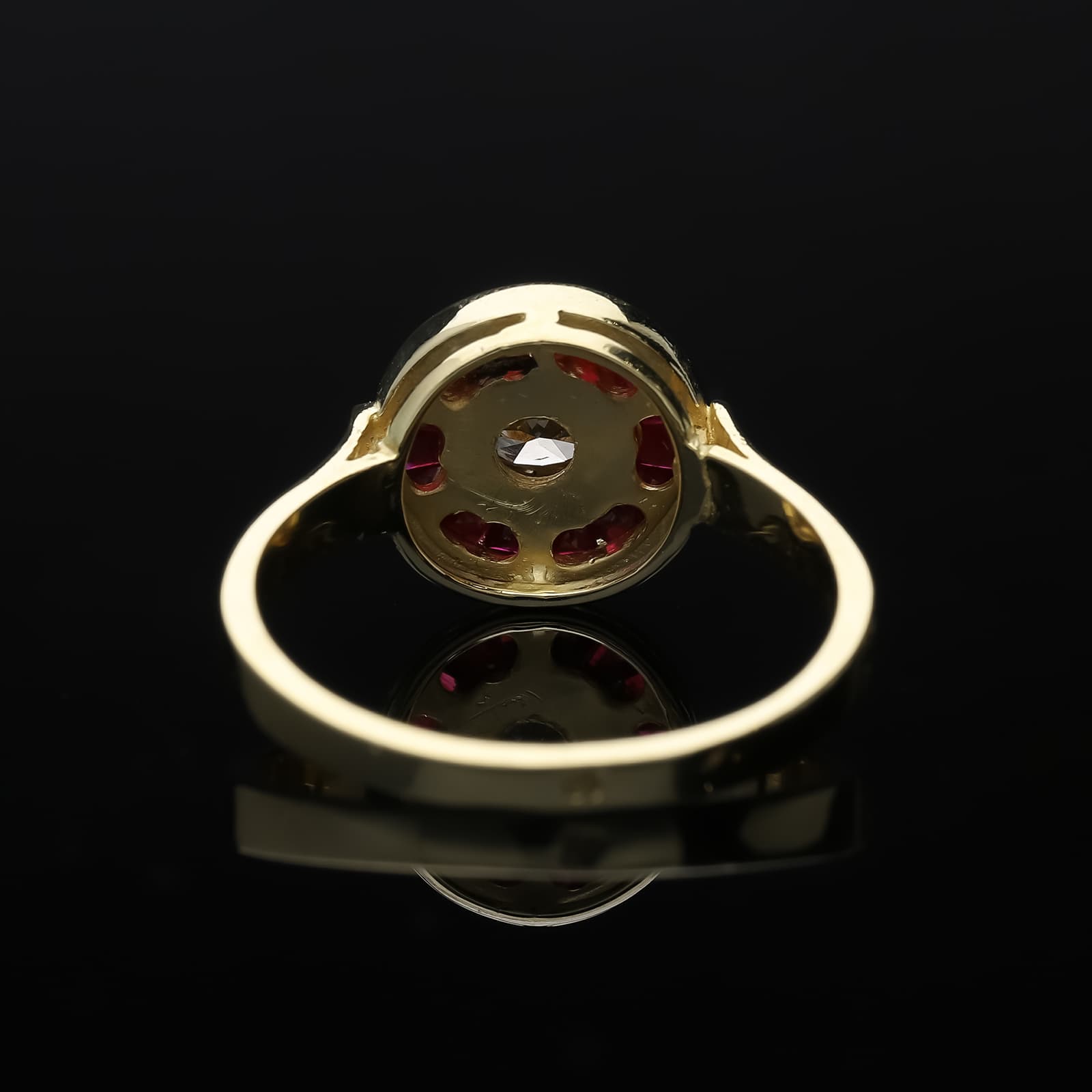 Ring+0,90+ct.+Diamant,+Rubin+750+Gelbgold+18+kt. - image 4