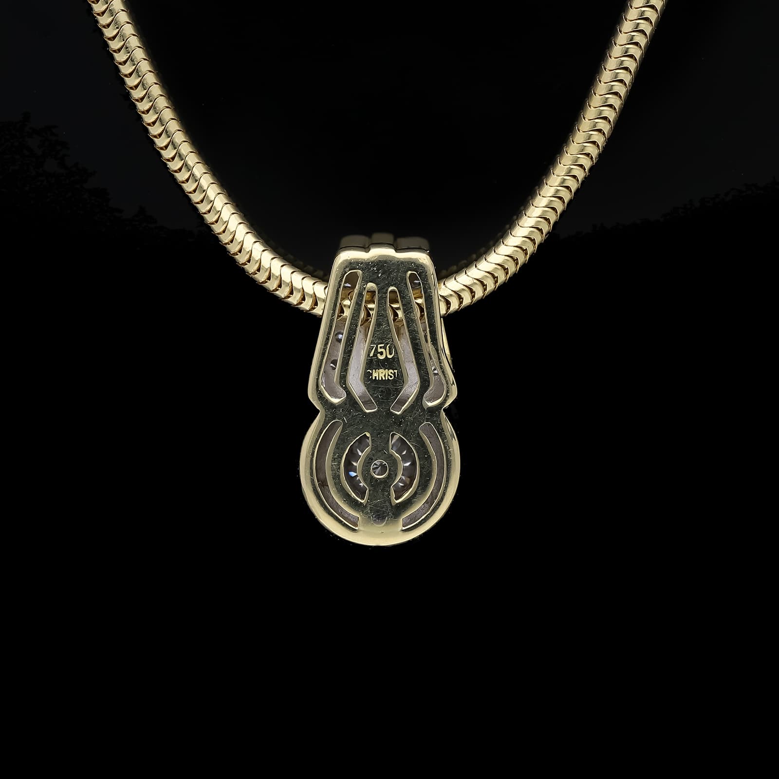 Christ+Halskette+mit+Anhänger+0,78+ct.+Diamant,+Diamanten+750+Gelbgold+18+kt.+IGI+Zertifikat - image 2