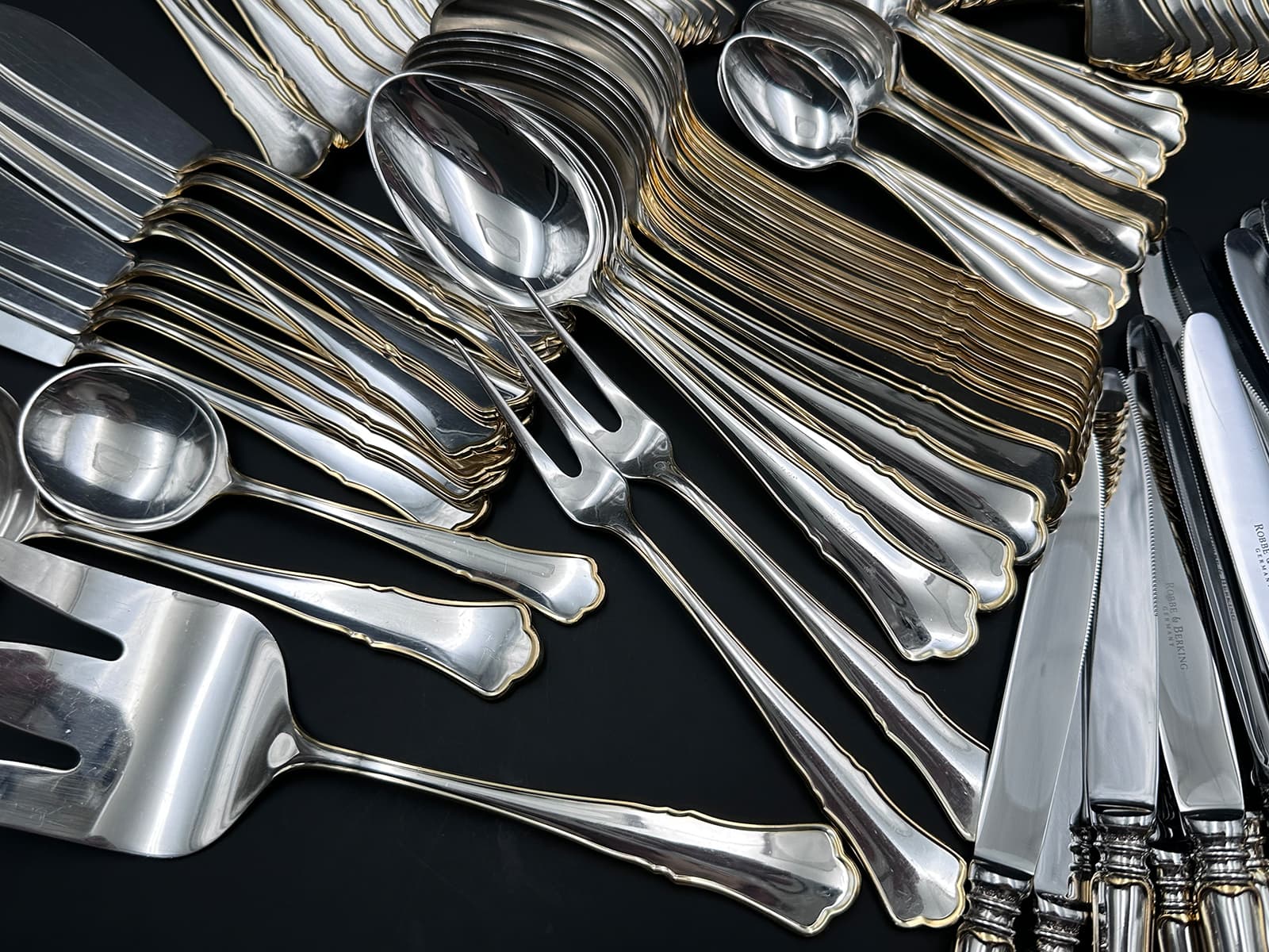 Robbe+&+Berking+–+Modell+„Alt-Chippendale"+Sterling+Silber+Besteck. - image 2