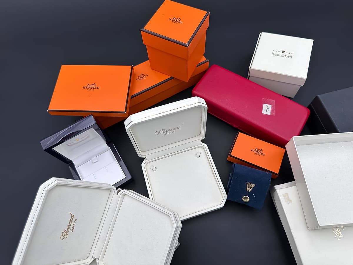 10+originale+Schmuckboxen+&+Etuis+von+Hermés,+Bvlgari,+Wellendorff,+Chaumet,+Chopard - image 3